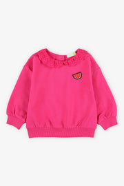 Chandail col Claudine coton ouaté, 2T-3T - Bébé fille && ROSE