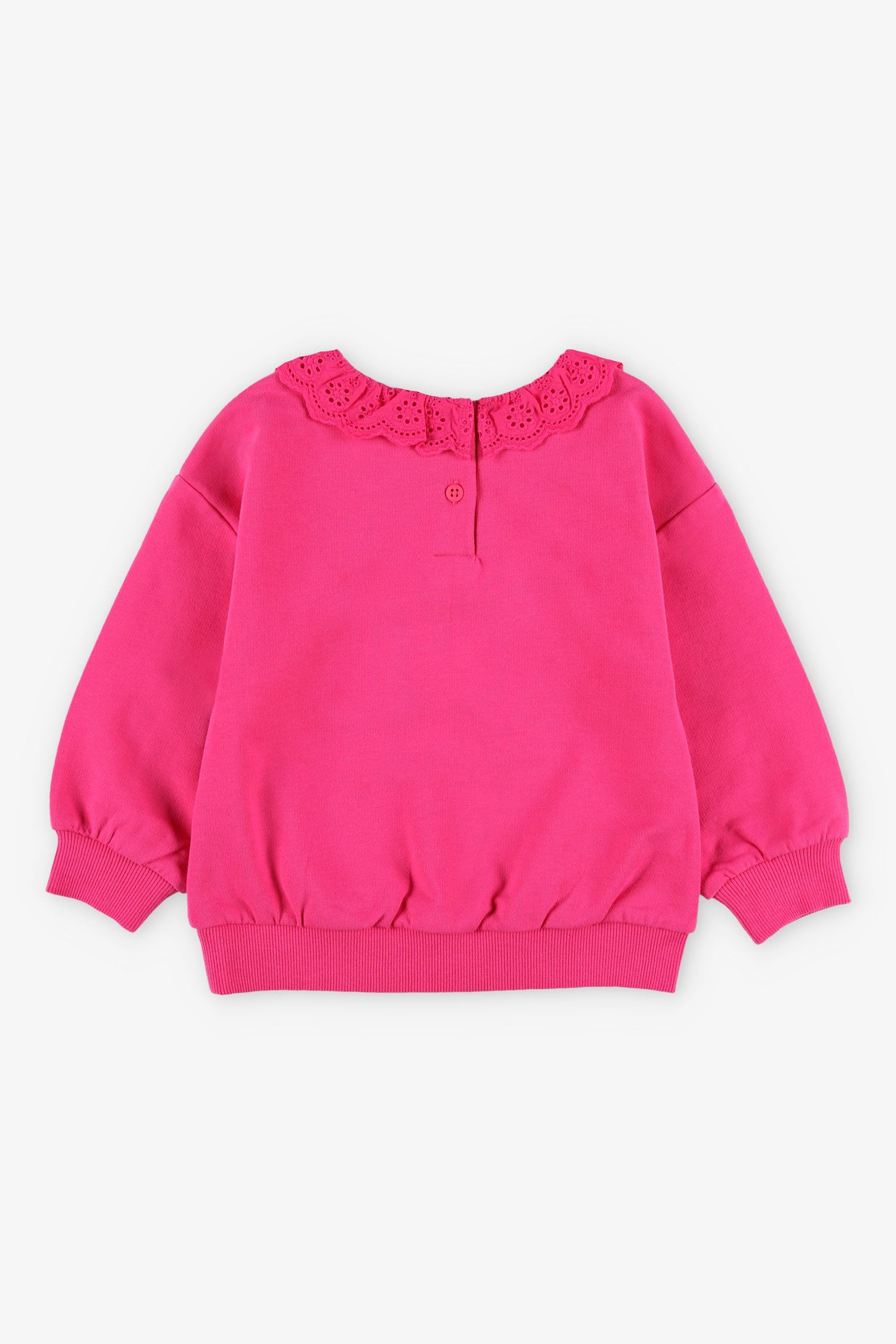 Chandail col Claudine coton ouaté, 2T-3T - Bébé fille && ROSE