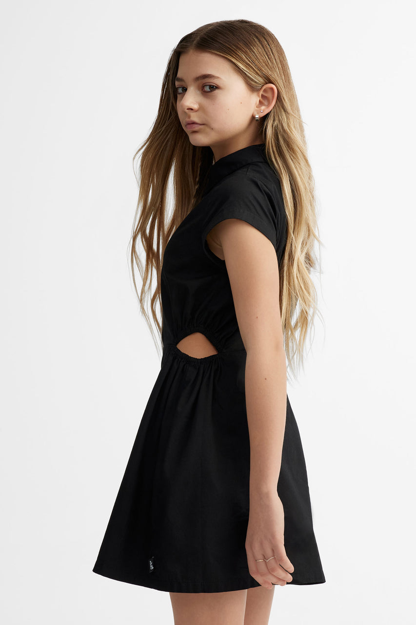 Vêtements Robe Noire Ado Fille Robe-chemisier Manches Courtes Ado