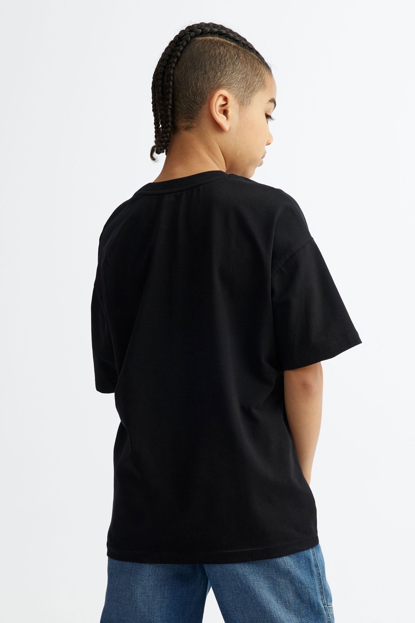 T-shirt à poche coupe ample en coton - Ado garçon && NOIR