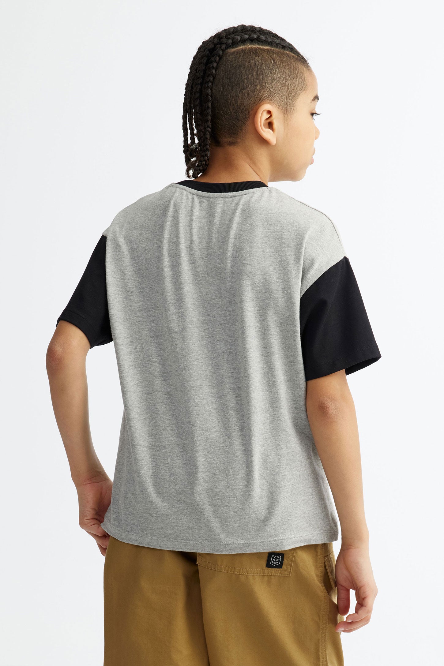 T-shirt à poche coupe ample en coton - Ado garçon && GRIS MIXTE