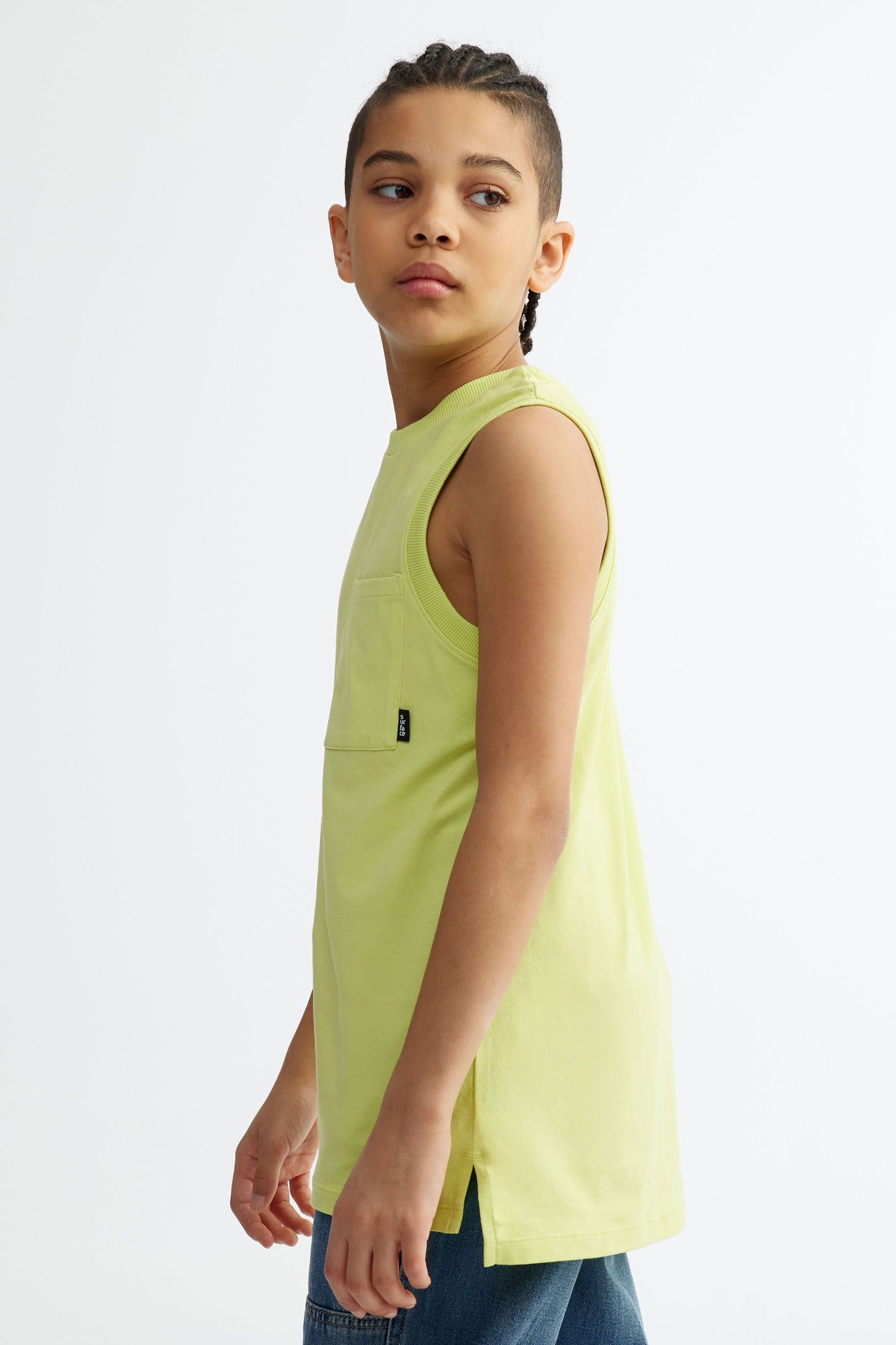 Camisole à poche en coton - Ado garçon && VERT