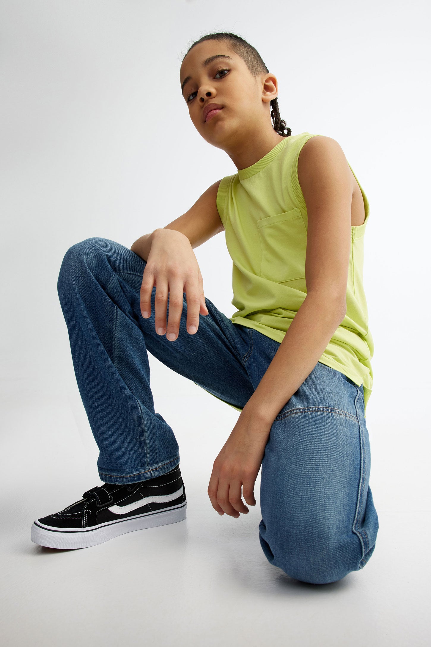 Camisole à poche en coton - Ado garçon && VERT