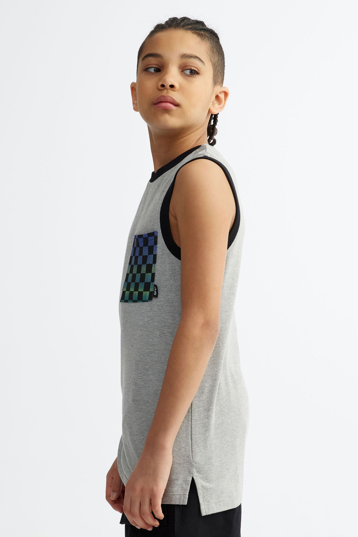 Camisole à poche en coton - Ado garçon && GRIS MIXTE