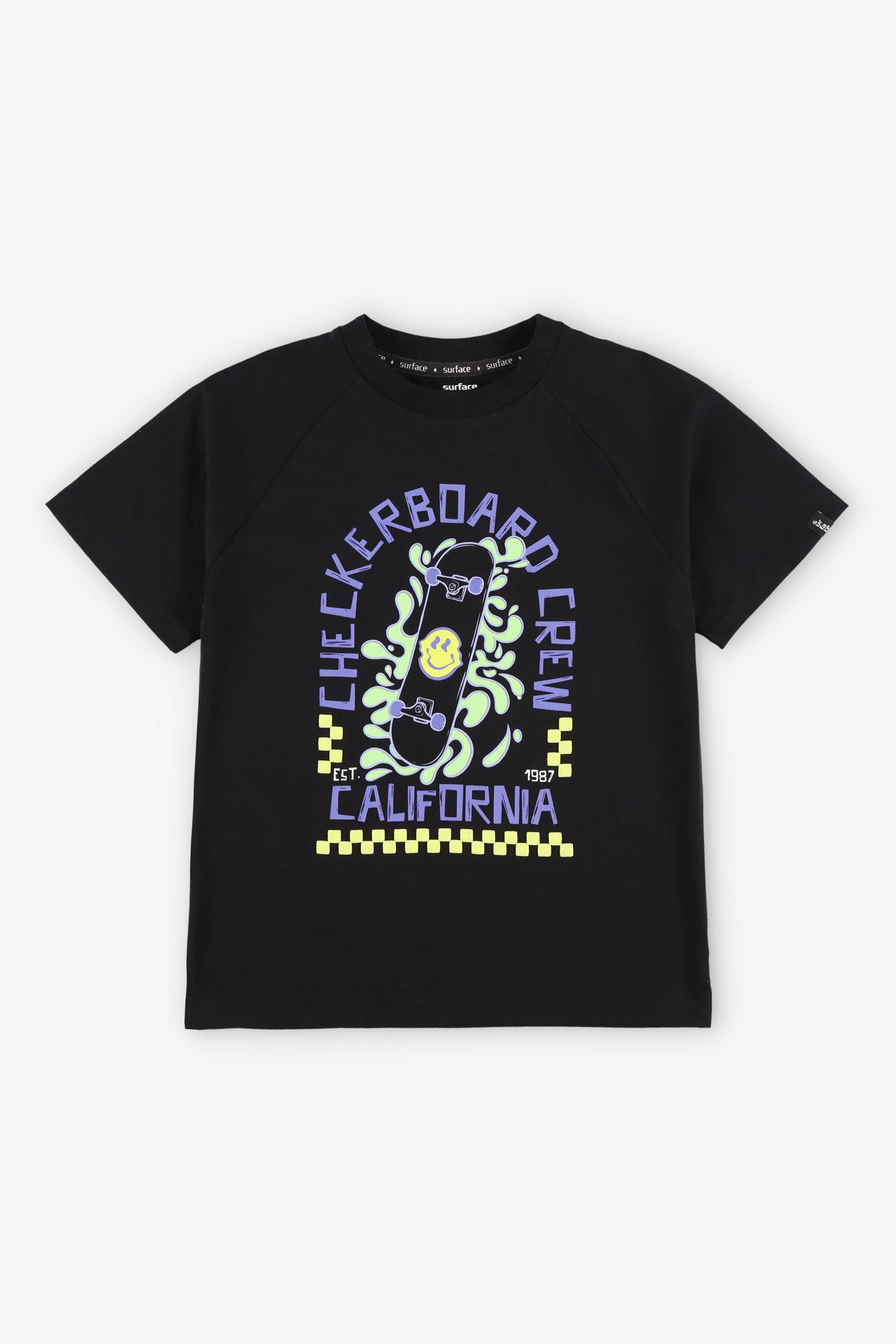 T-shirt surdimensionnée imprimé en coton - Enfant garçon && NOIR