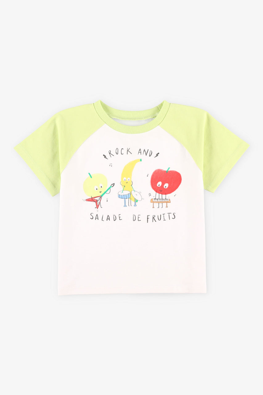 Short-sleeved printed cotton t-shirt, 2T-3T - Baby boy