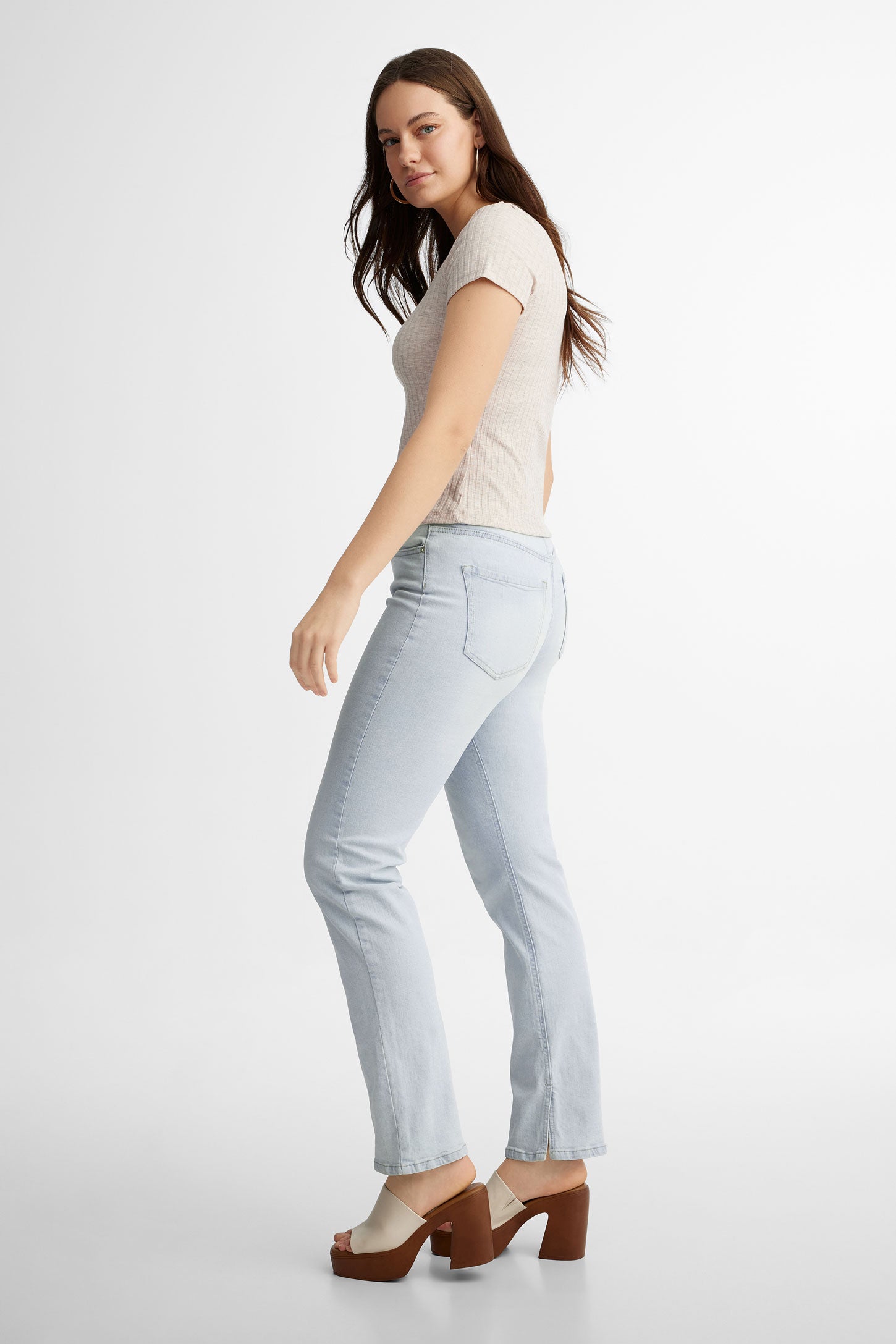 Jeans coupe ajustée - Femme && BLEU PALE