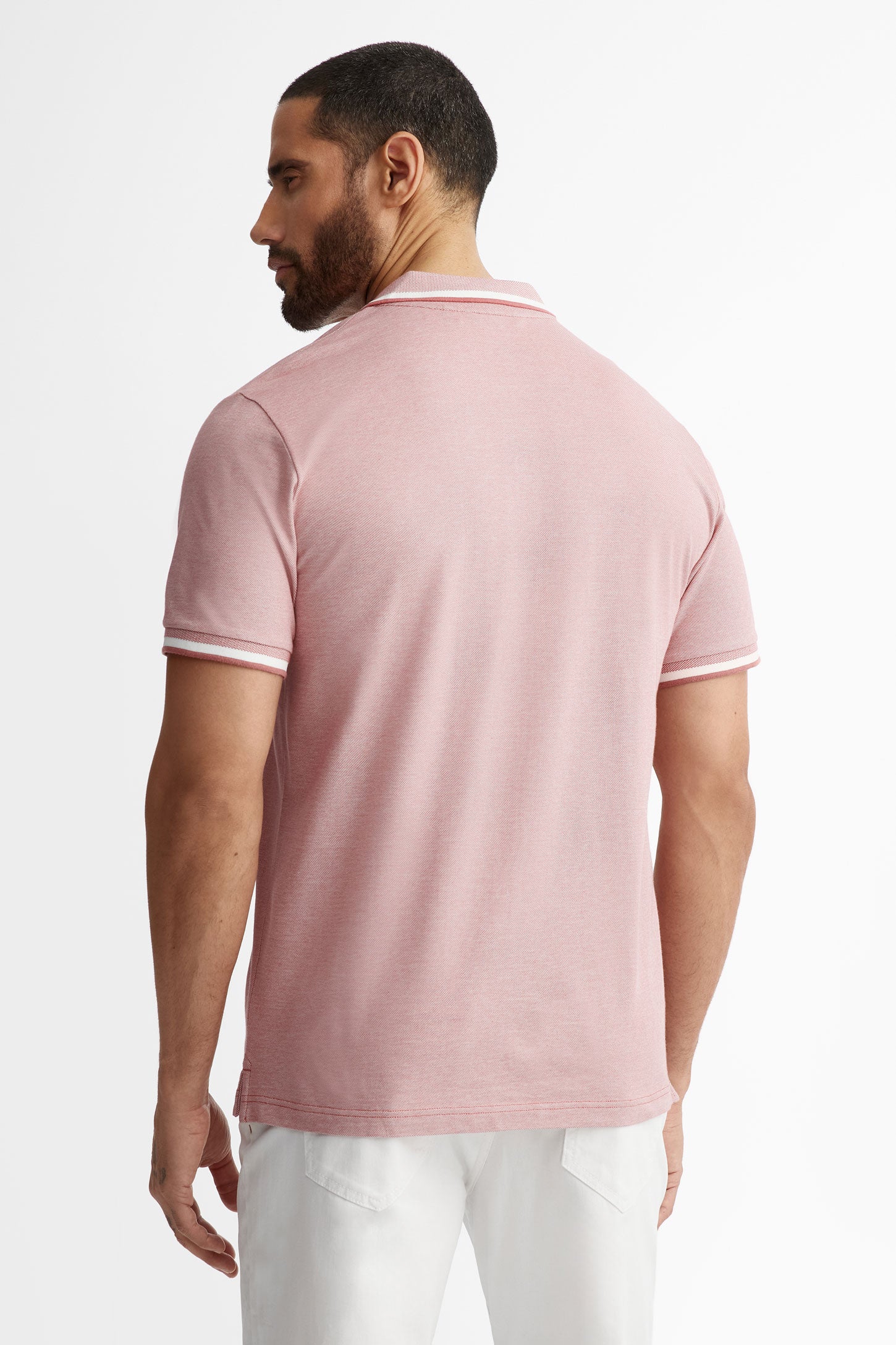 Polo manches courtes Oxford coton piqué - Homme && ROSE