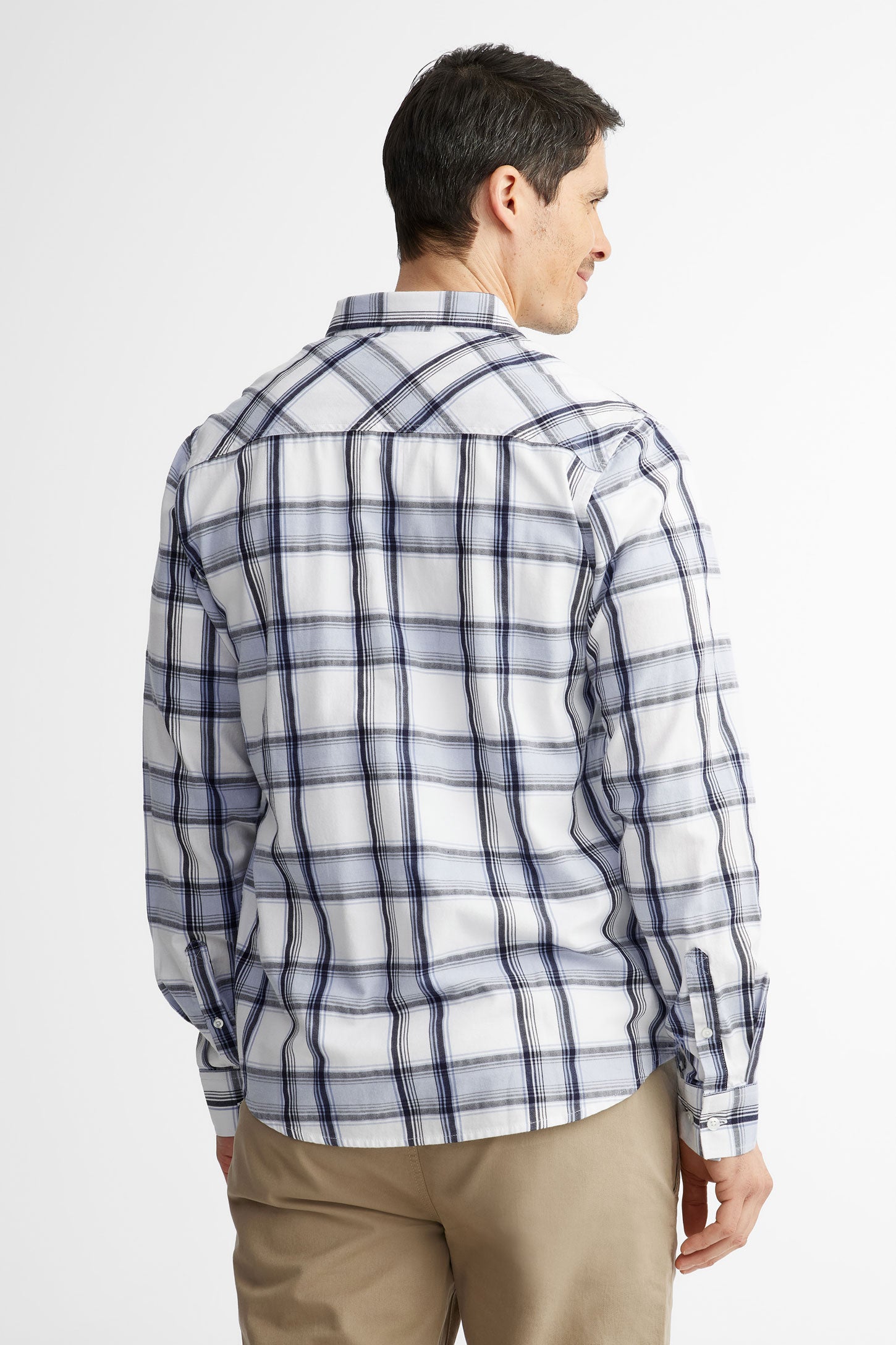 Chemise à carreaux en coton - Homme && BLANC MULTI