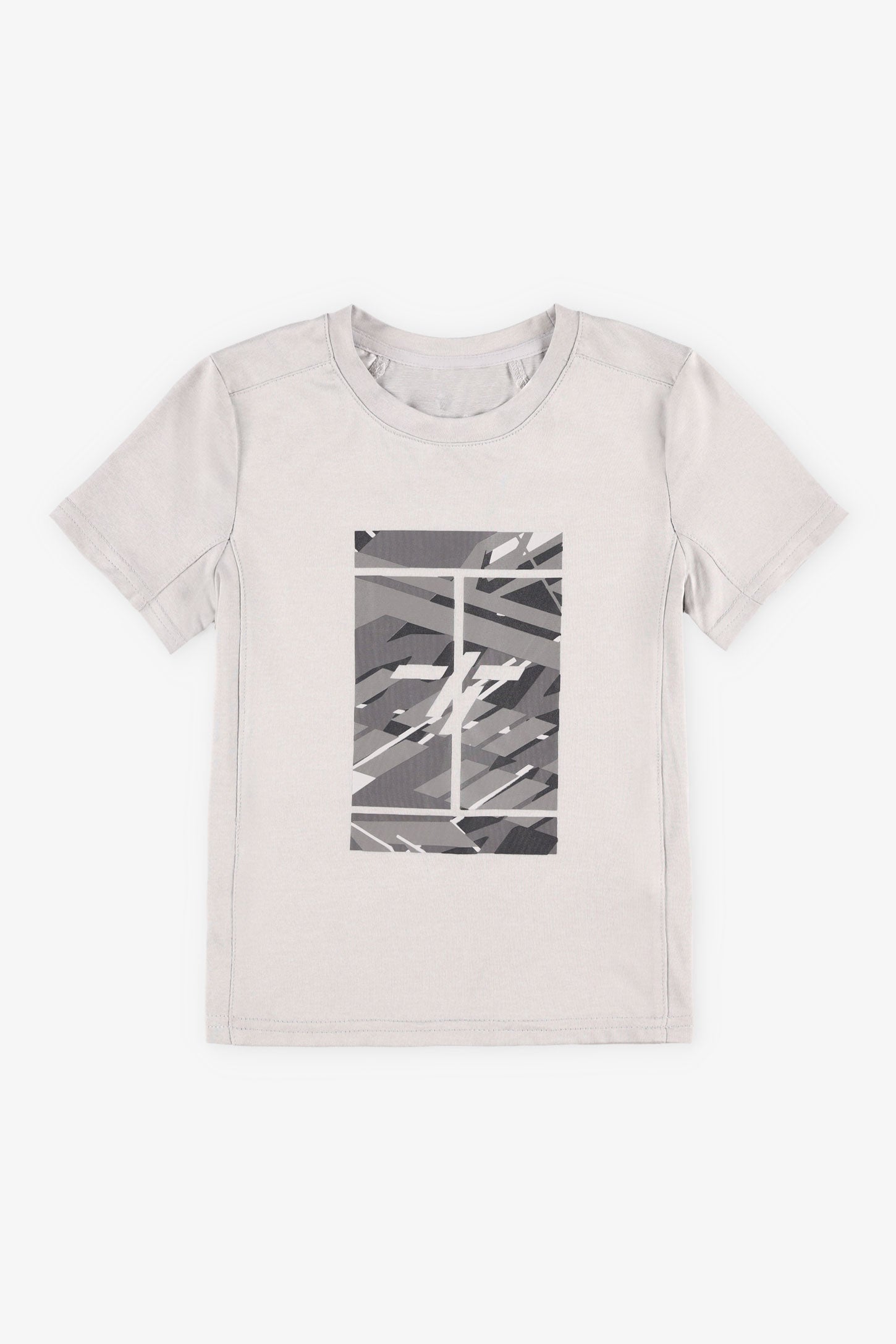 T-shirt athlétique col rond - Enfant garçon && GRIS PALE