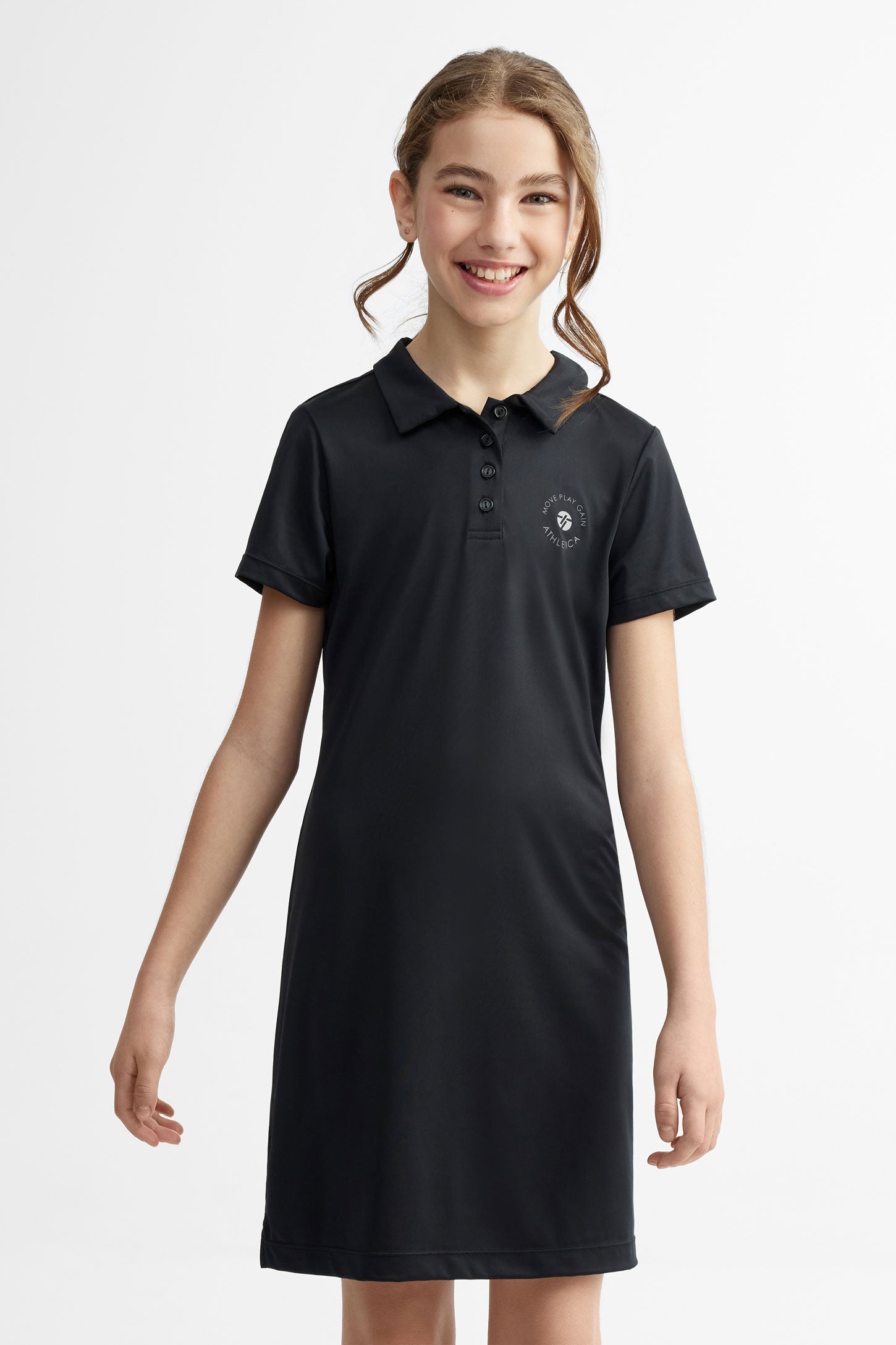 Robe polo athlétique - Ado fille && NOIR