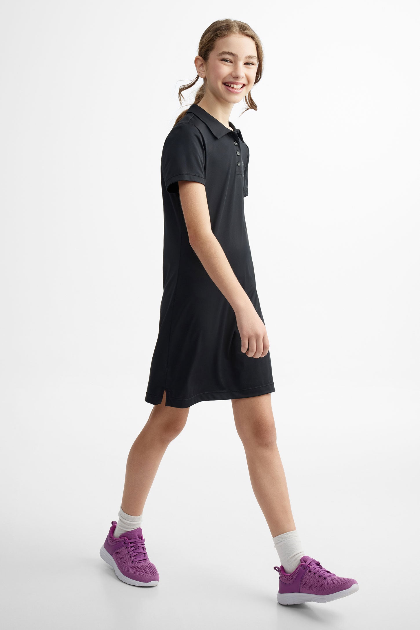 Robe polo athlétique - Ado fille && NOIR
