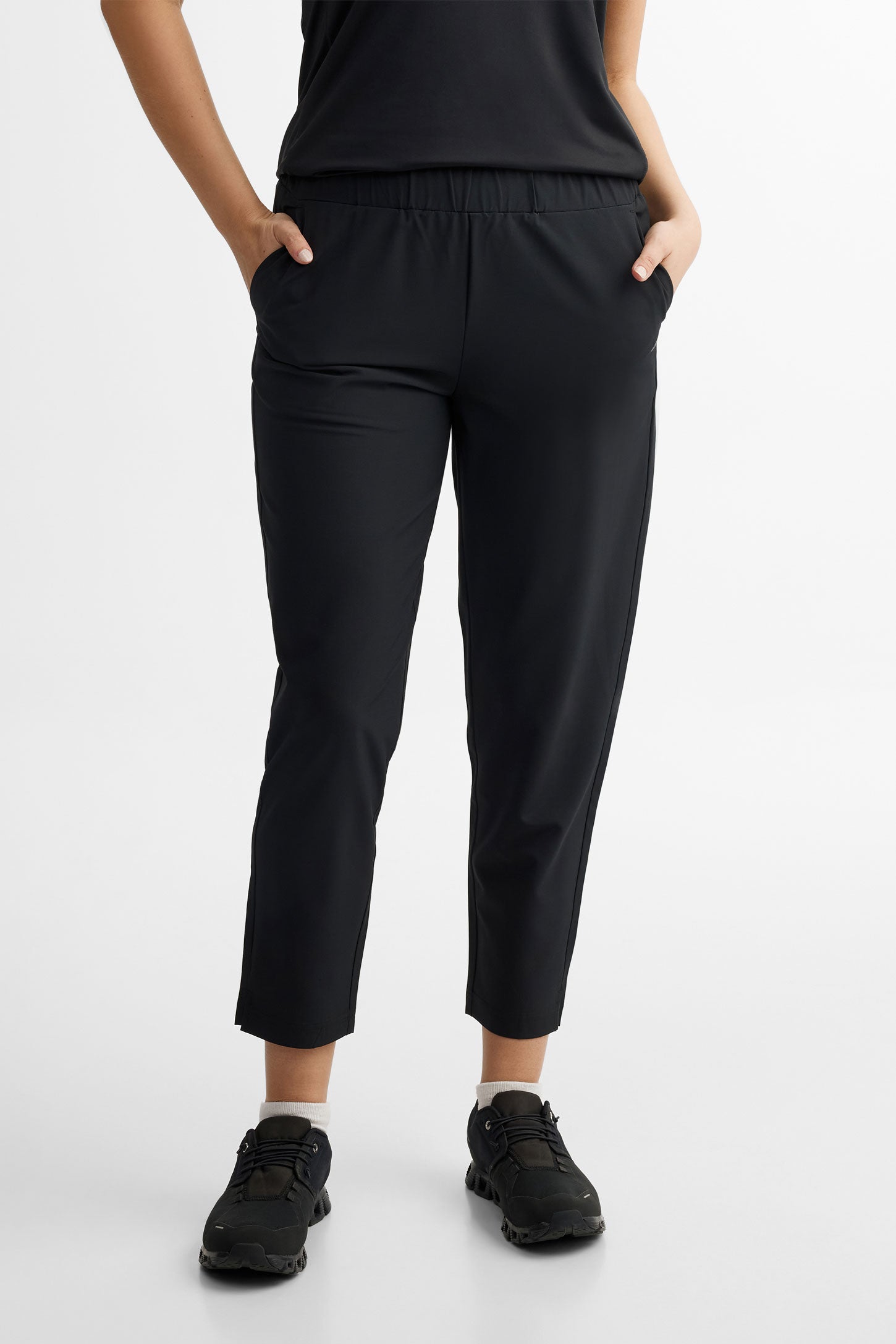 Pantalon athlétique taille élastique - Femme && NOIR