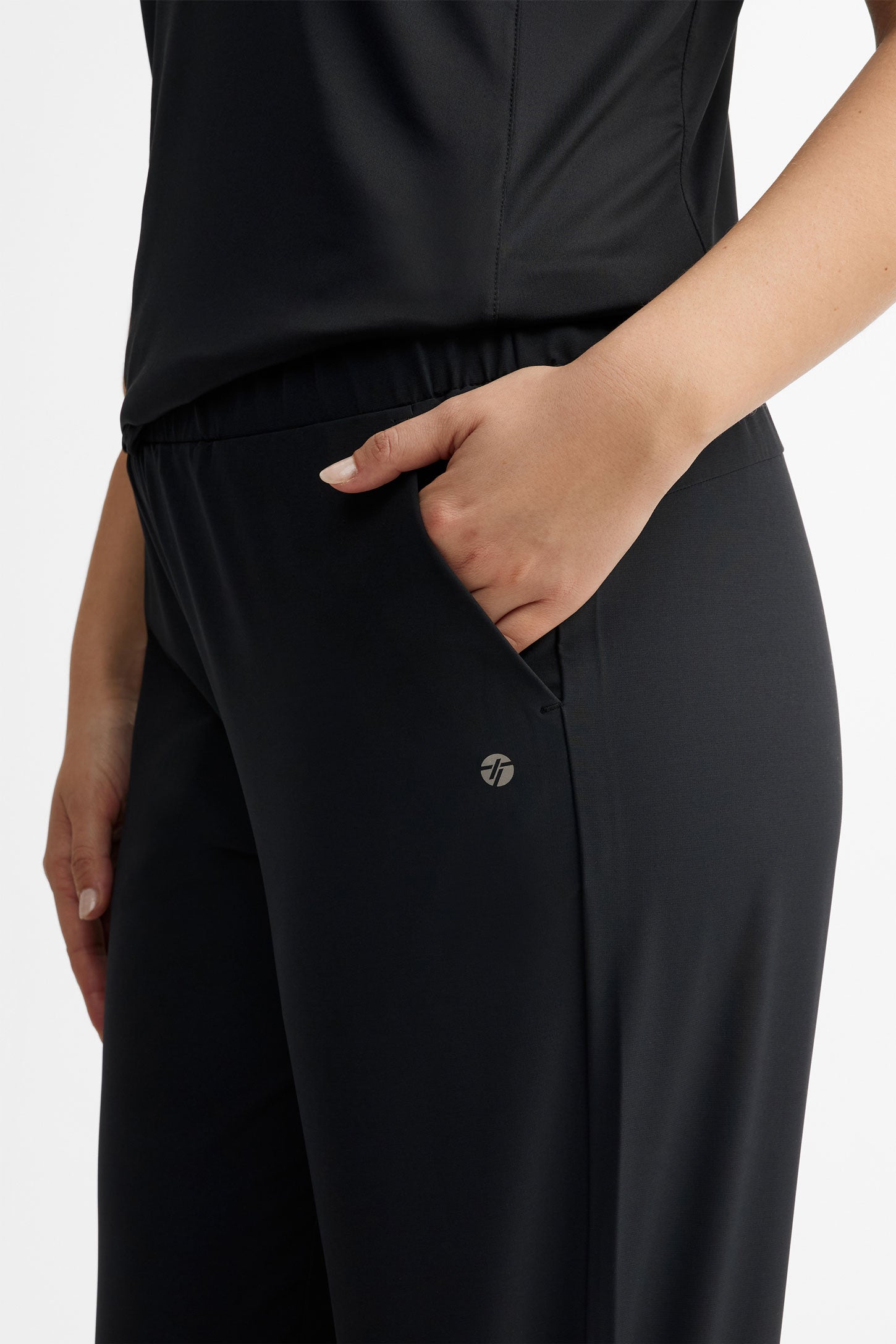 Pantalon athlétique taille élastique - Femme && NOIR