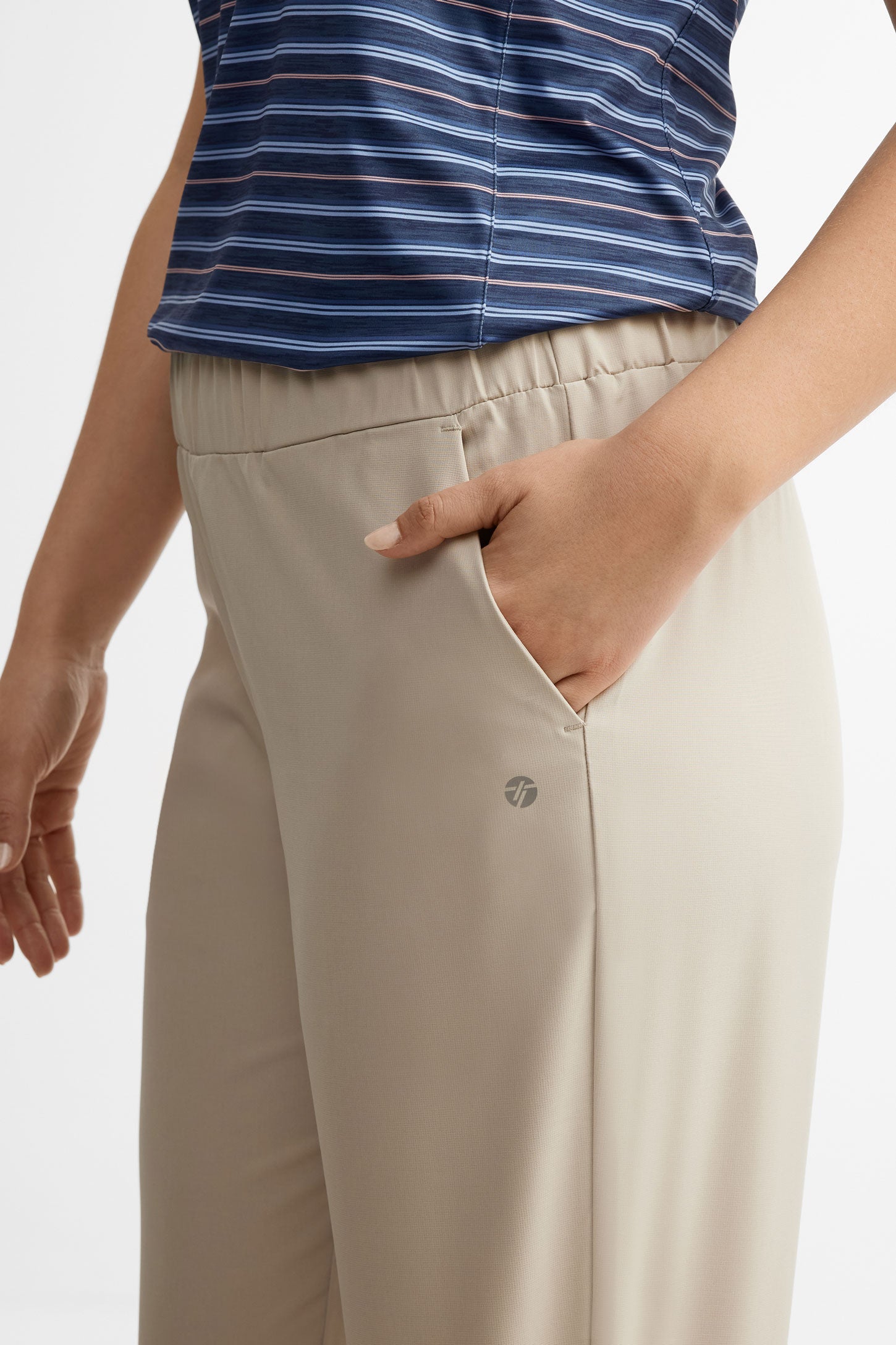 Pantalon athlétique taille élastique - Femme && BEIGE