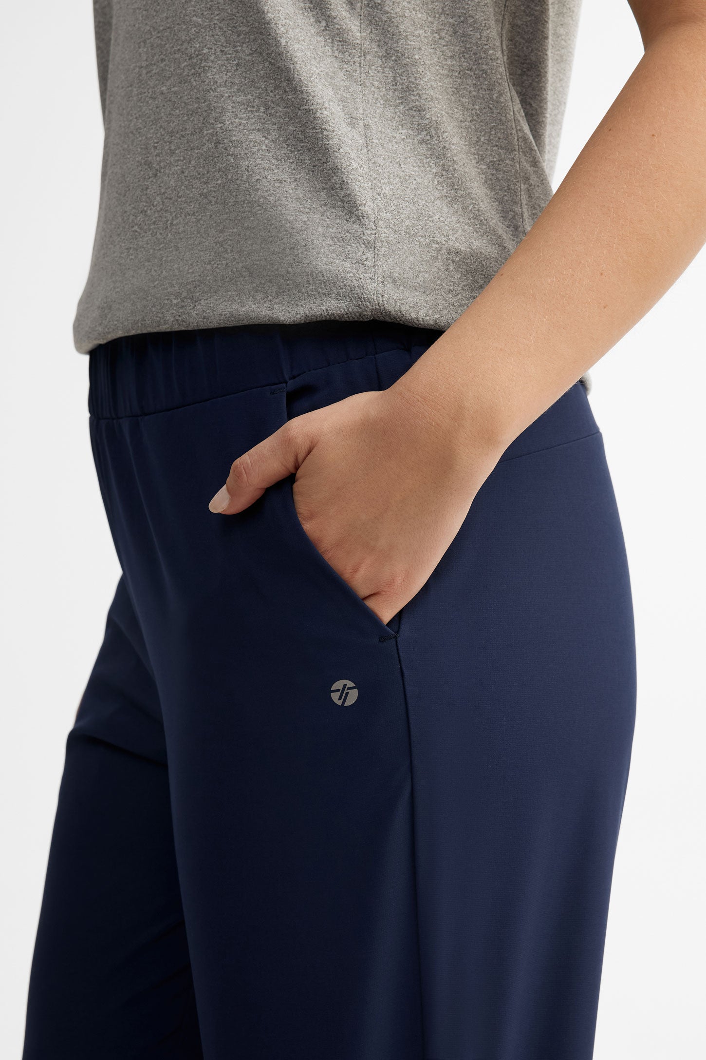 Pantalon athlétique taille élastique - Femme && BLEU MARINE