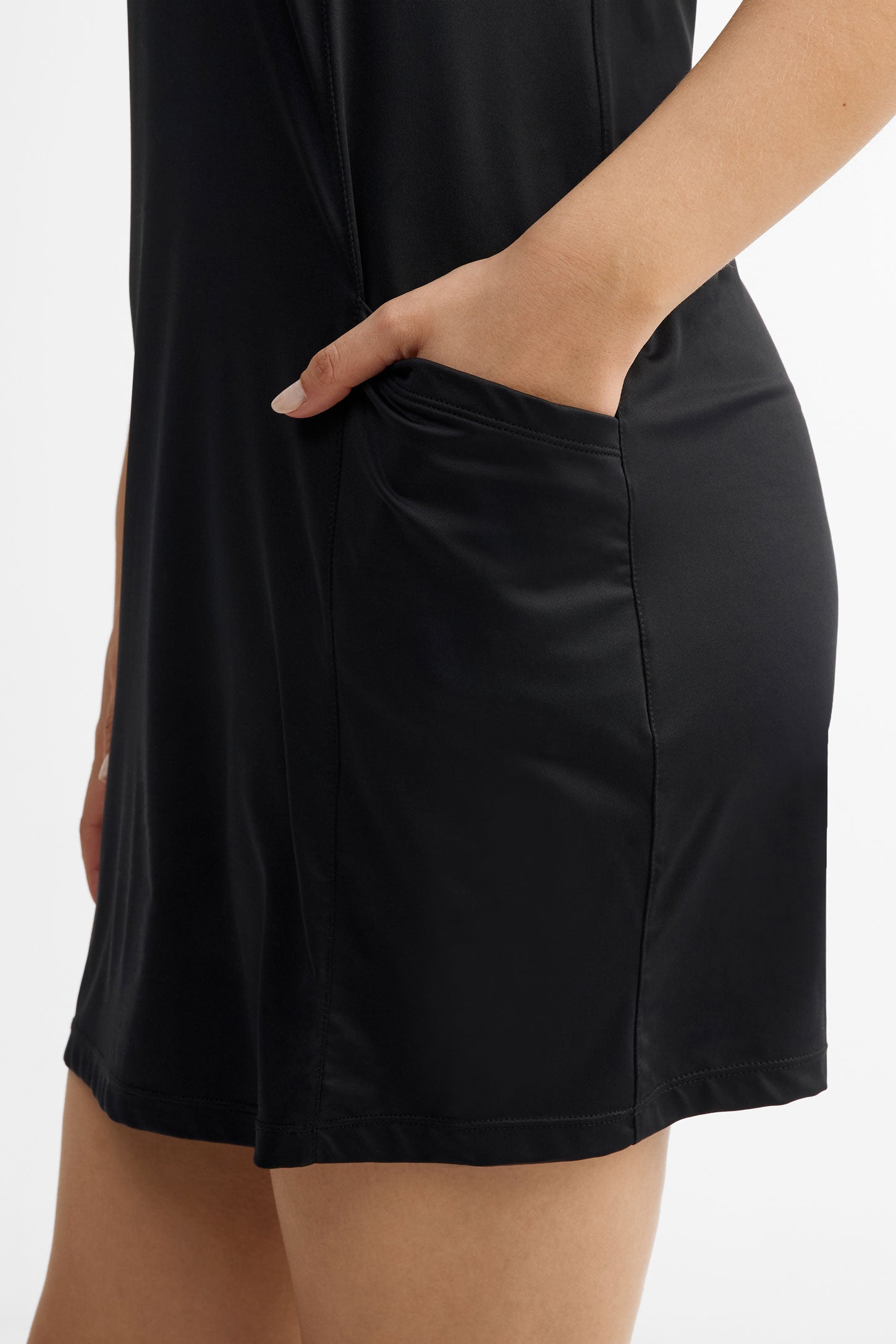 Robe polo sans manches athlétique - Femme && NOIR