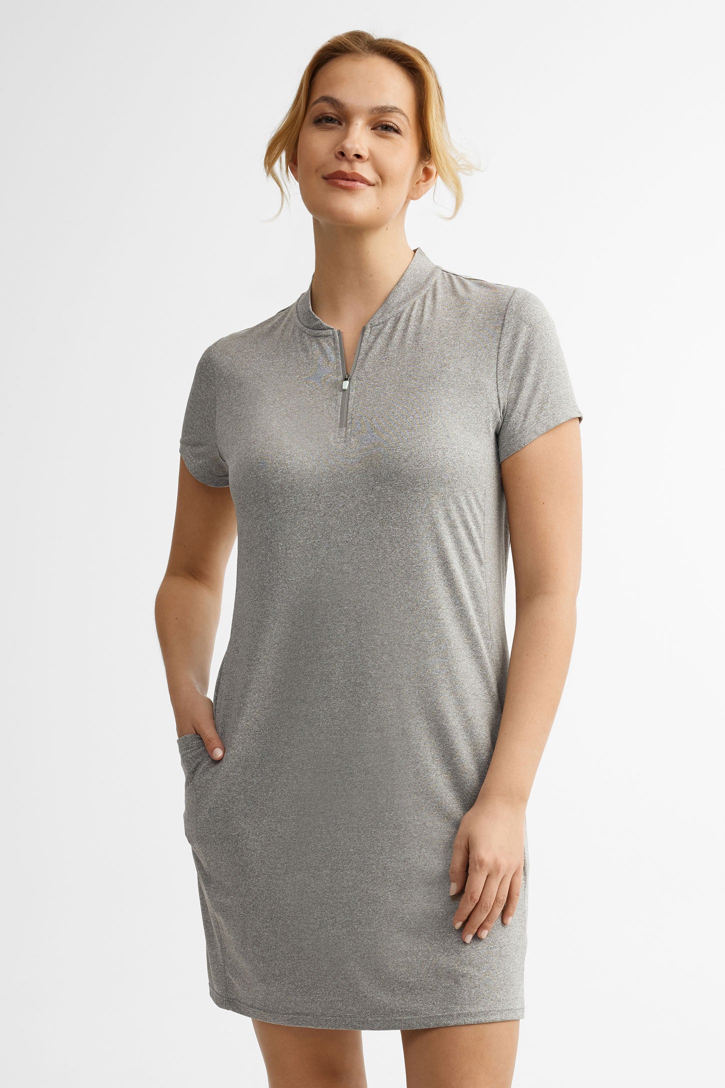 Robe polo col Mao athlétique - Femme && GRIS MIXTE