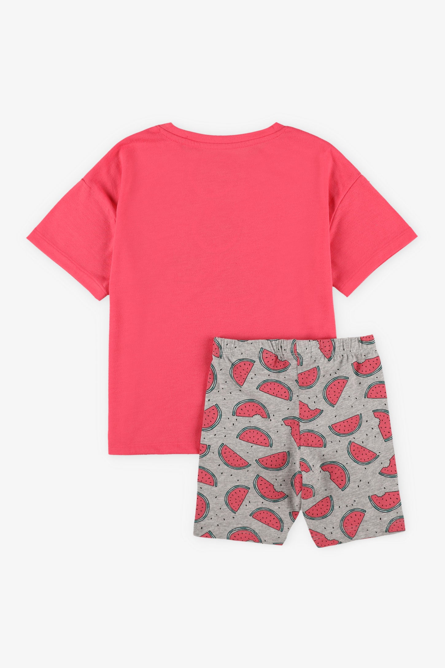 Pyjama 2-pièces t-shirt et short, 2/35$ - Enfant fille && ROSE