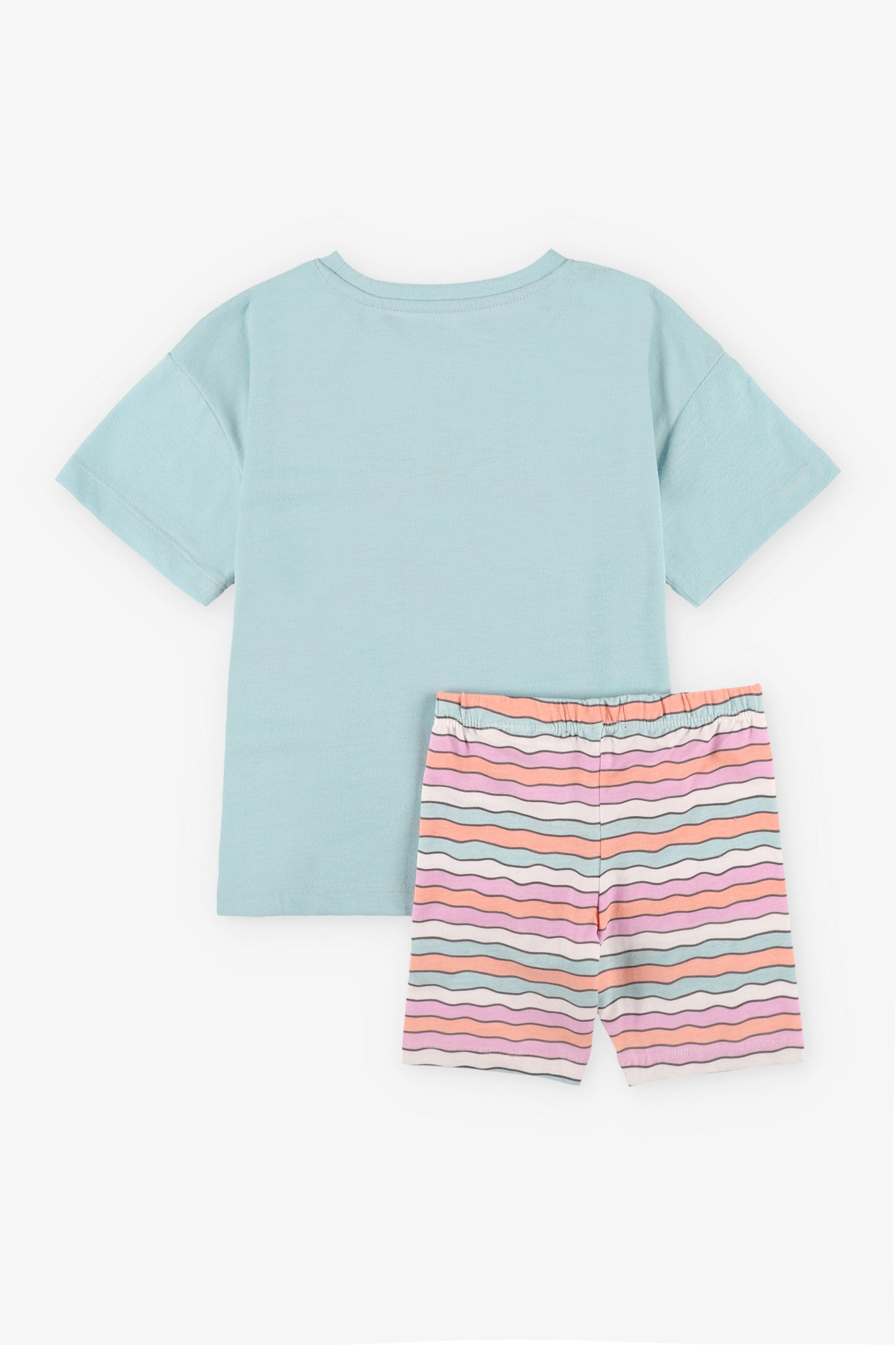 Pyjama 2-pièces t-shirt et short, 2/35$ - Enfant fille && BLEU
