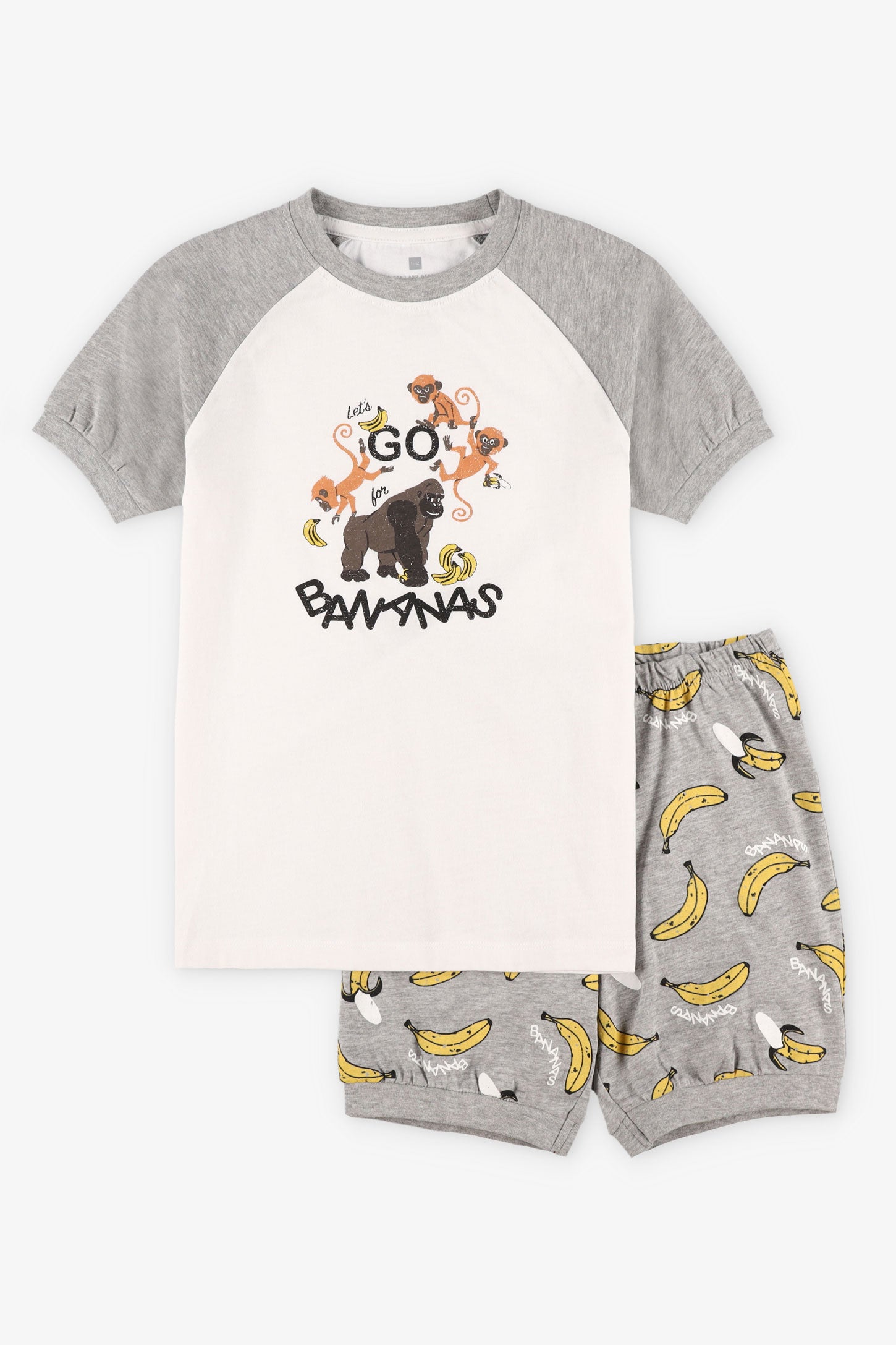 Pyjama 2-pièces imprimé en coton, 2/35$ - Enfant garçon && GRIS MIXTE