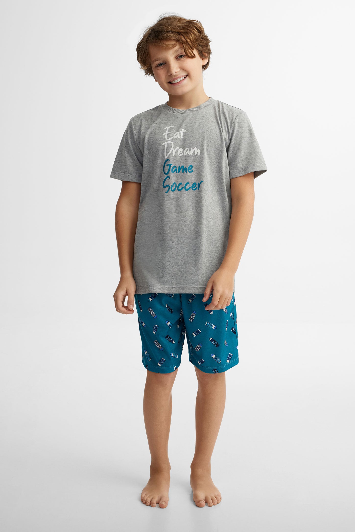 T-shirt pyjama imprimé - Ado garçon && GRIS MIXTE