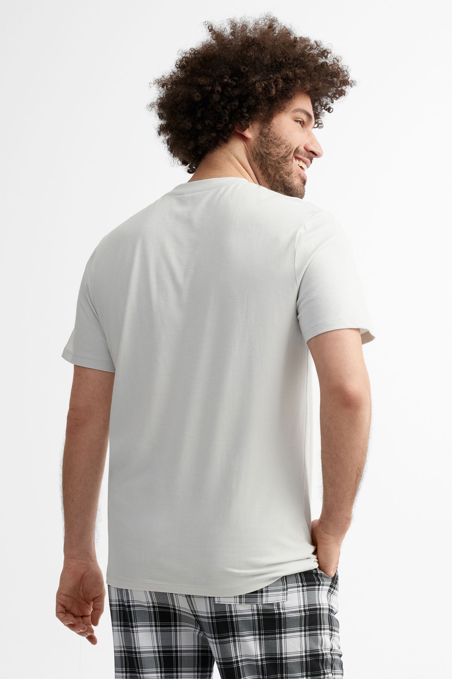 T-shirt pyjama en modal - Homme && GRIS