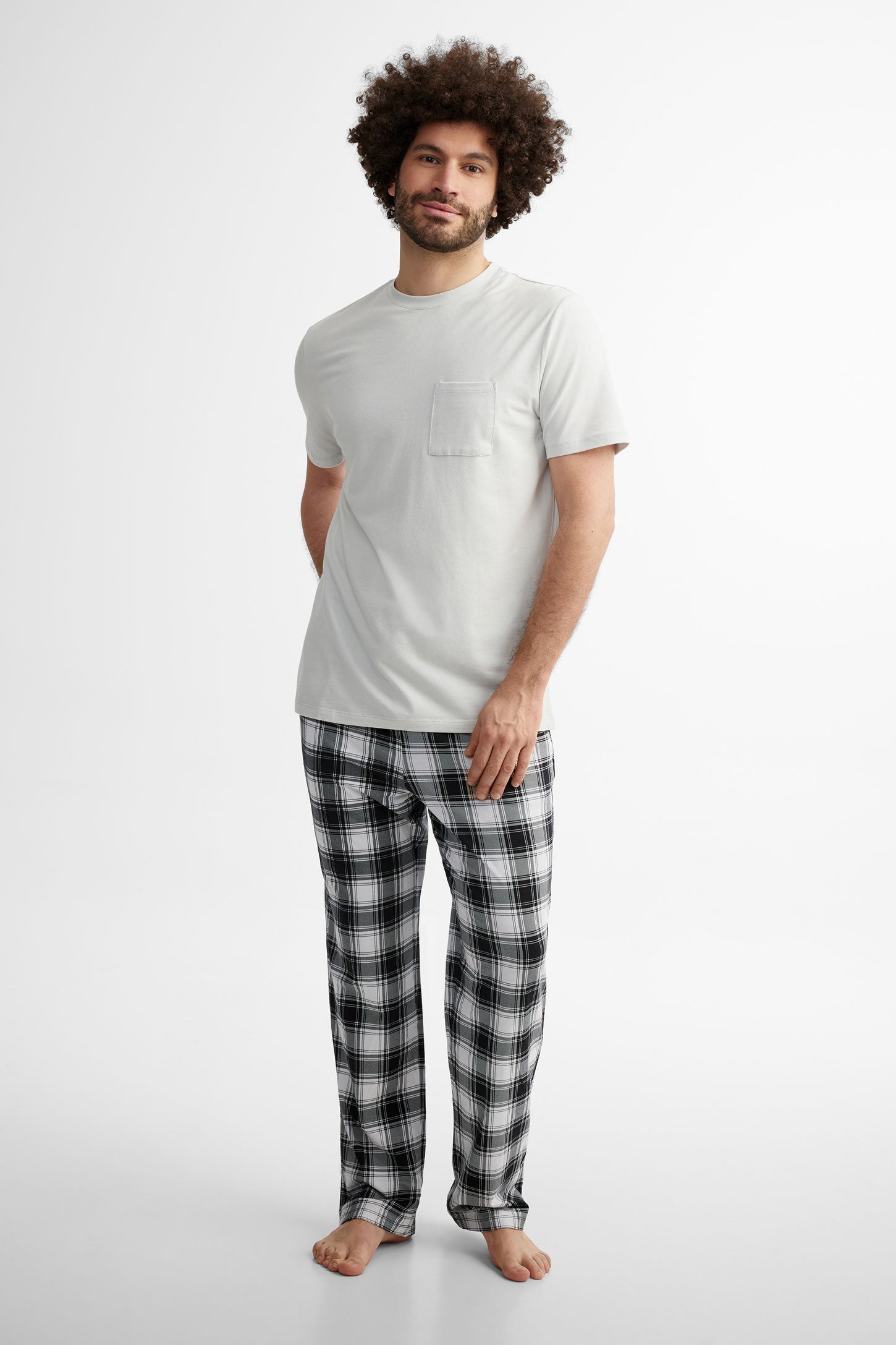 T-shirt pyjama en modal - Homme && GRIS