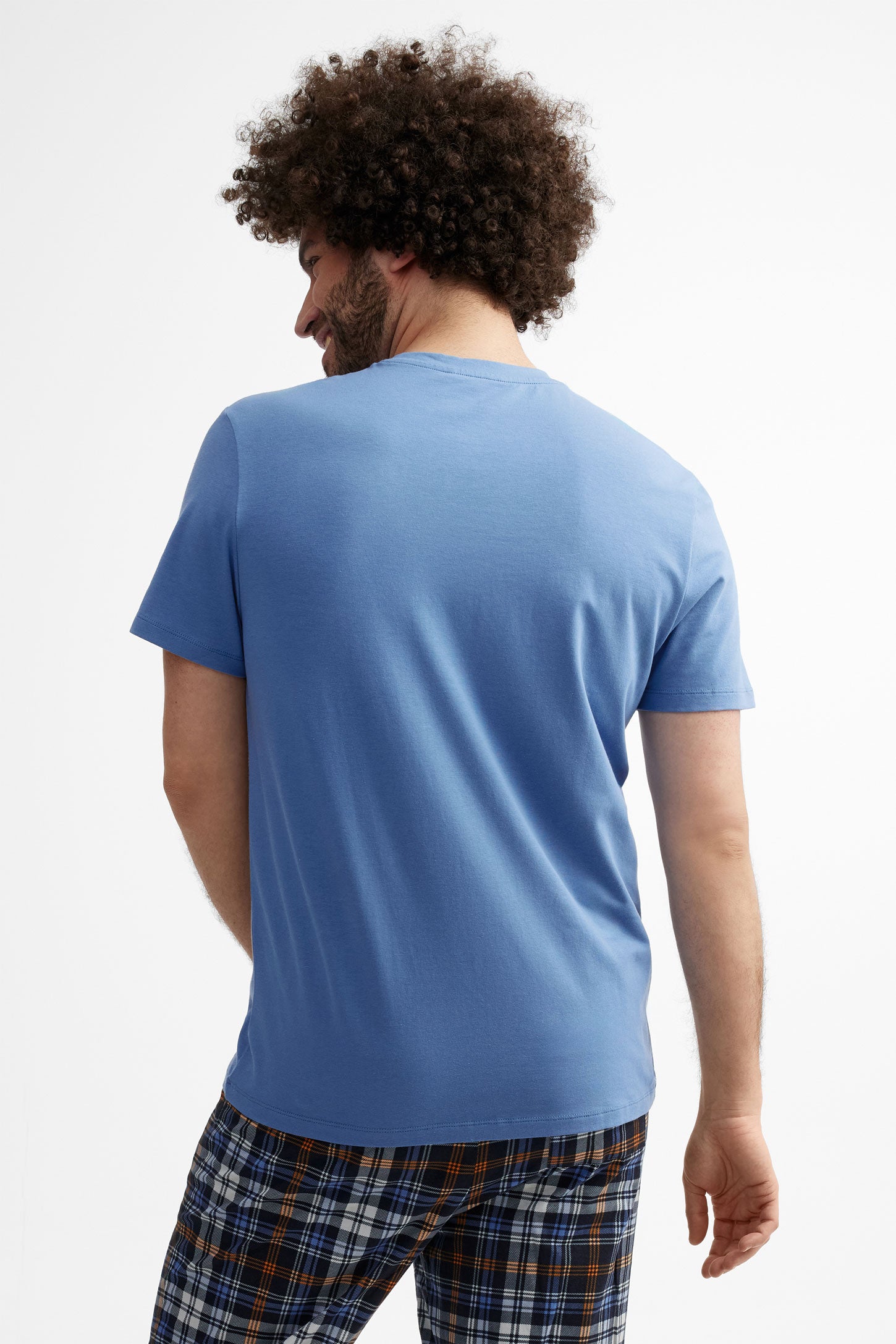 T-shirt pyjama en modal - Homme && BLEU