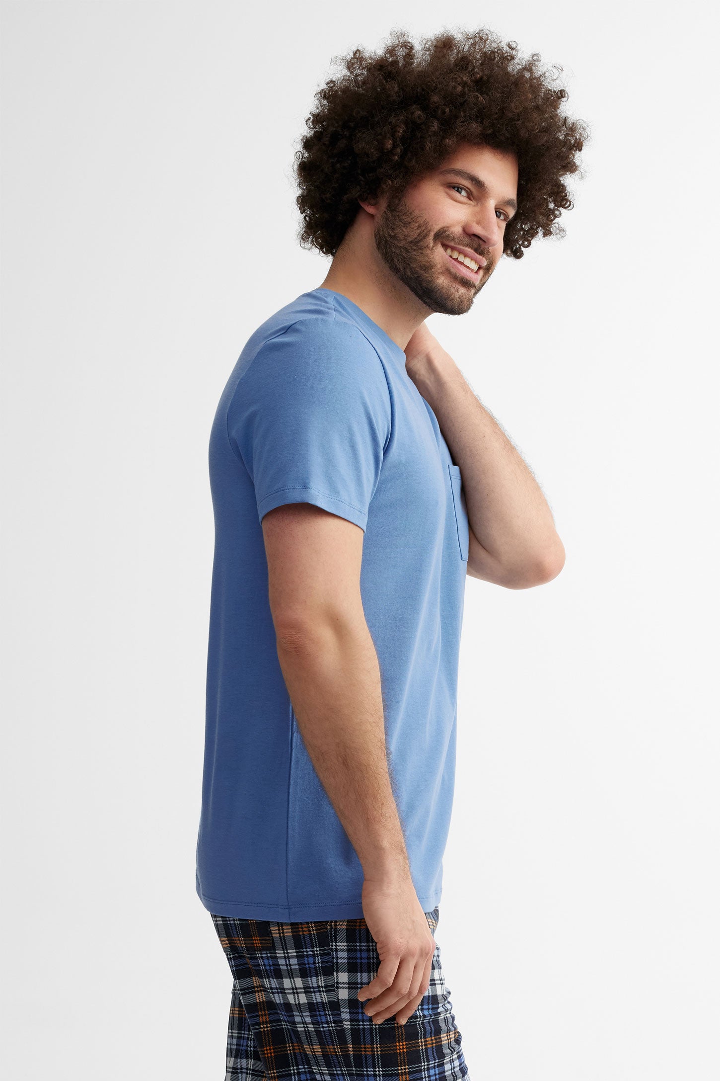 T-shirt pyjama en modal - Homme && BLEU