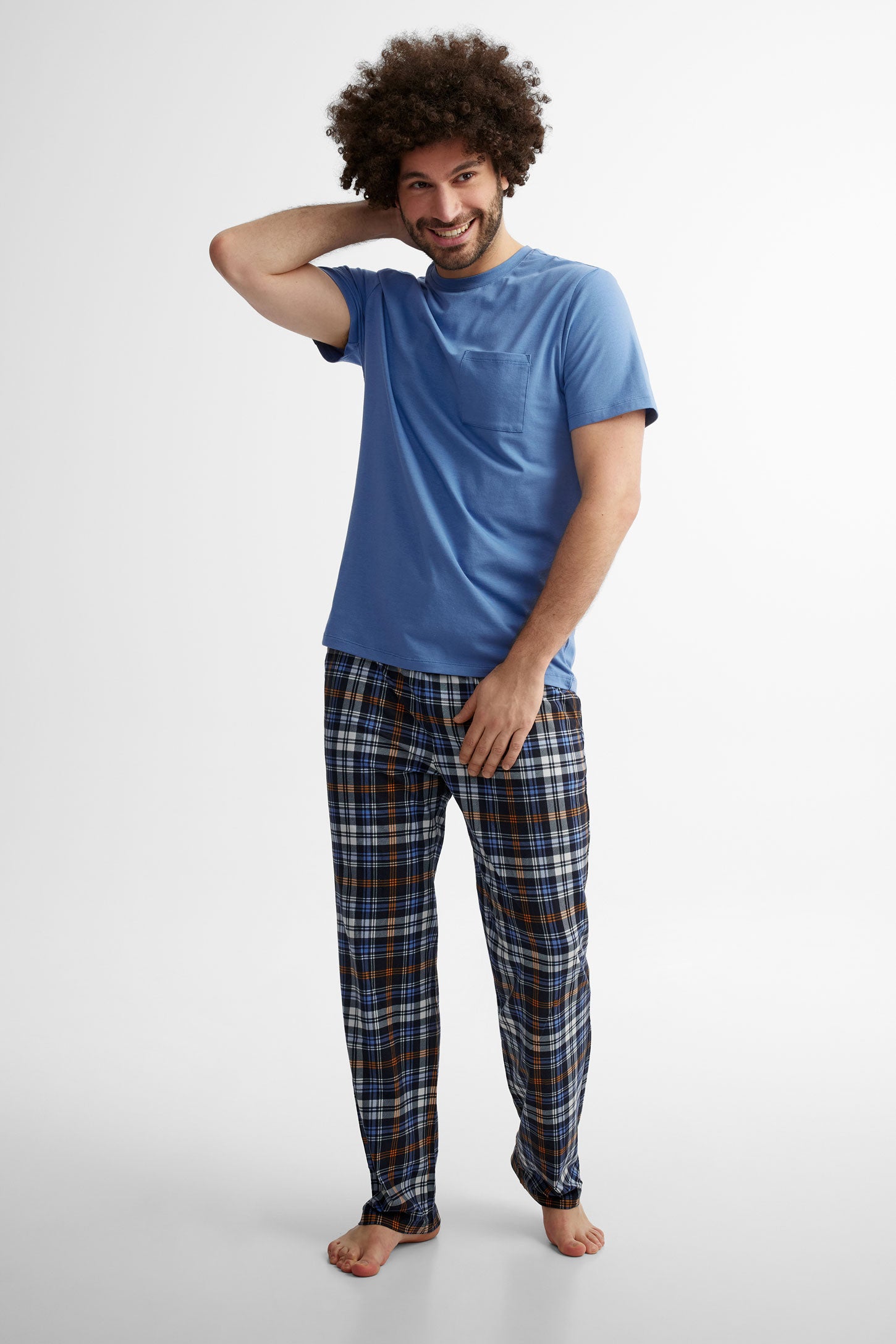 T-shirt pyjama en modal - Homme && BLEU
