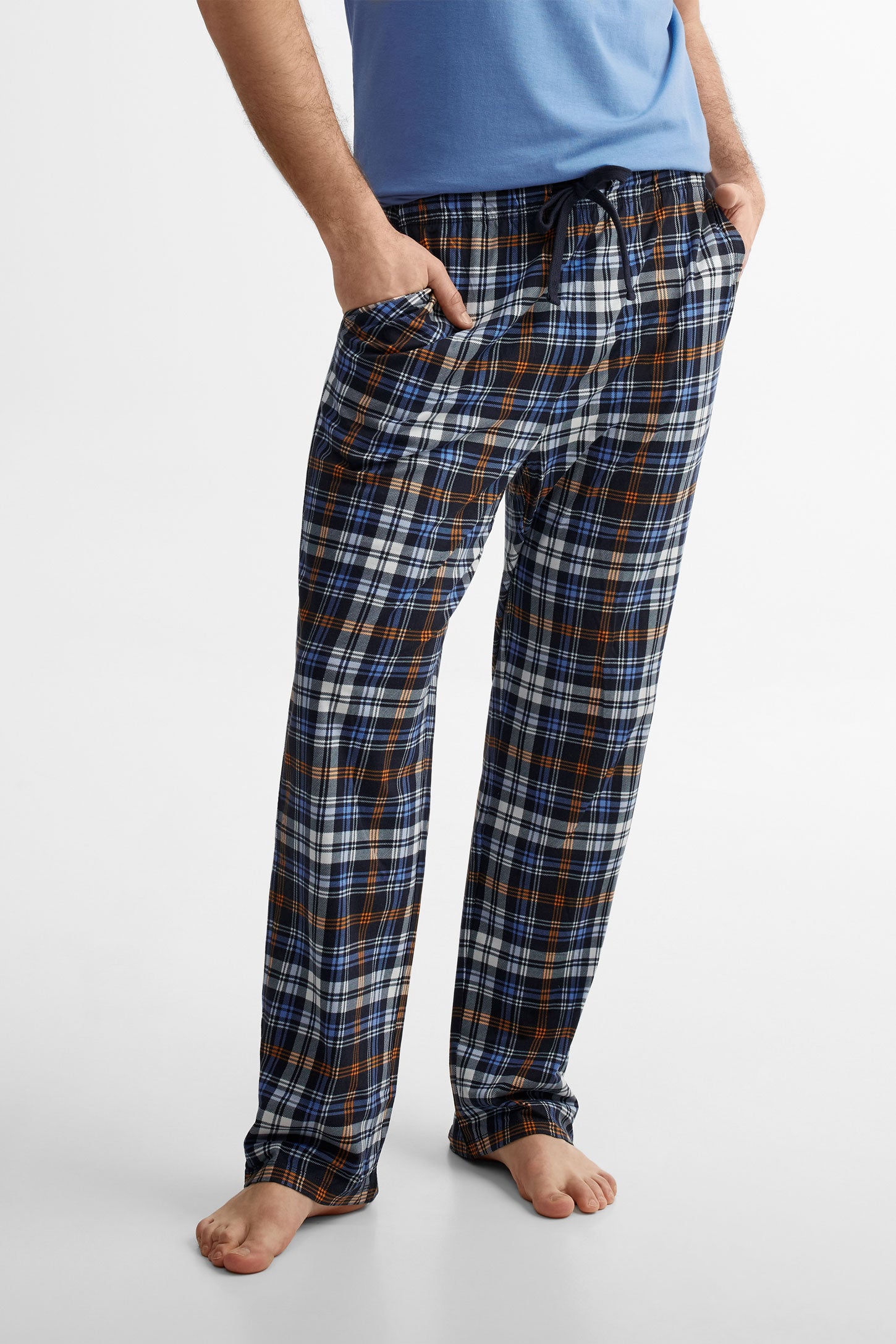 Pantalon pyjama imprimé en coton - Homme && GRIS MULTI