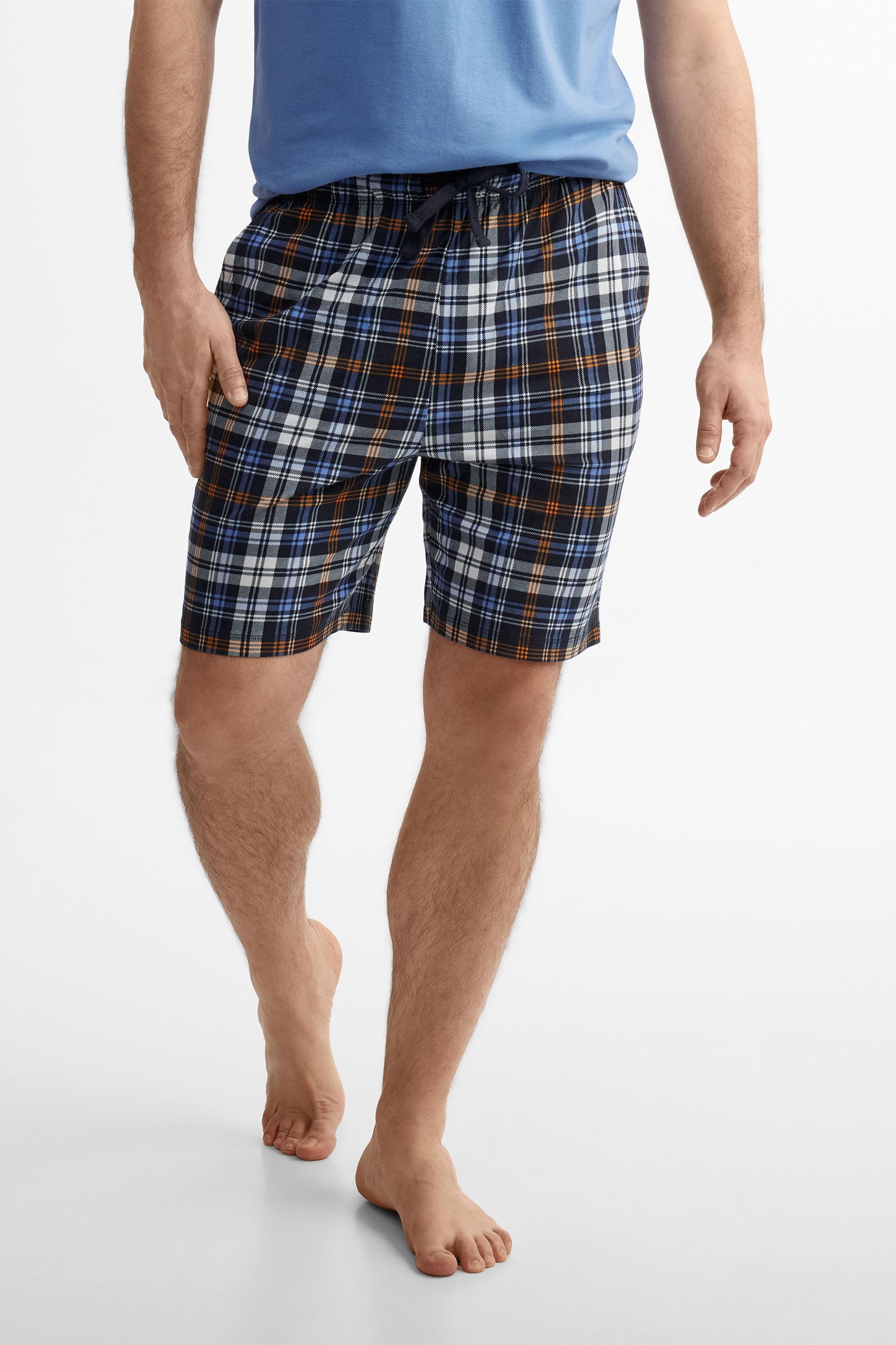 Short pyjama imprimé en coton - Homme && GRIS MULTI