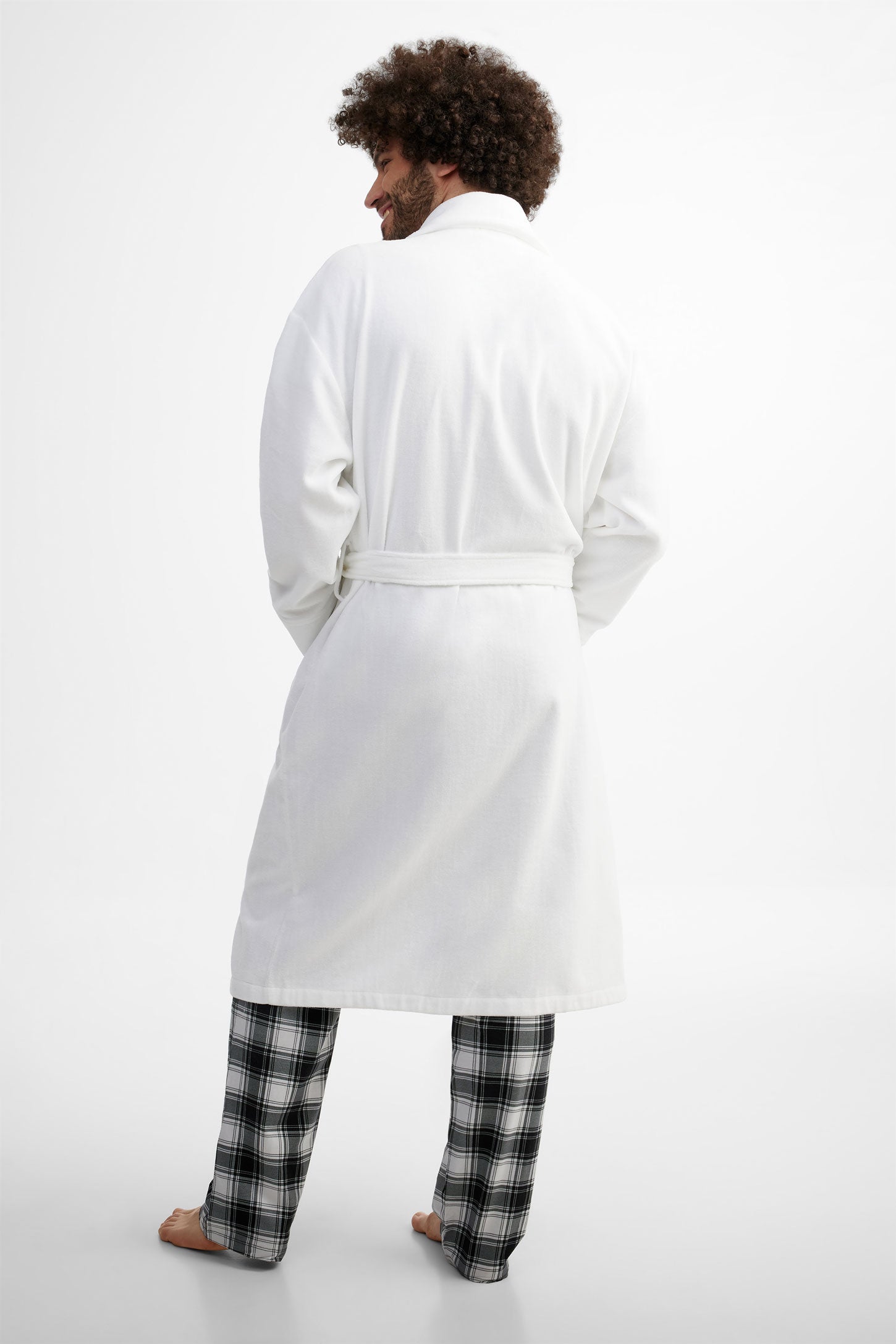 Robe de chambre en ratine - Homme && BLANC