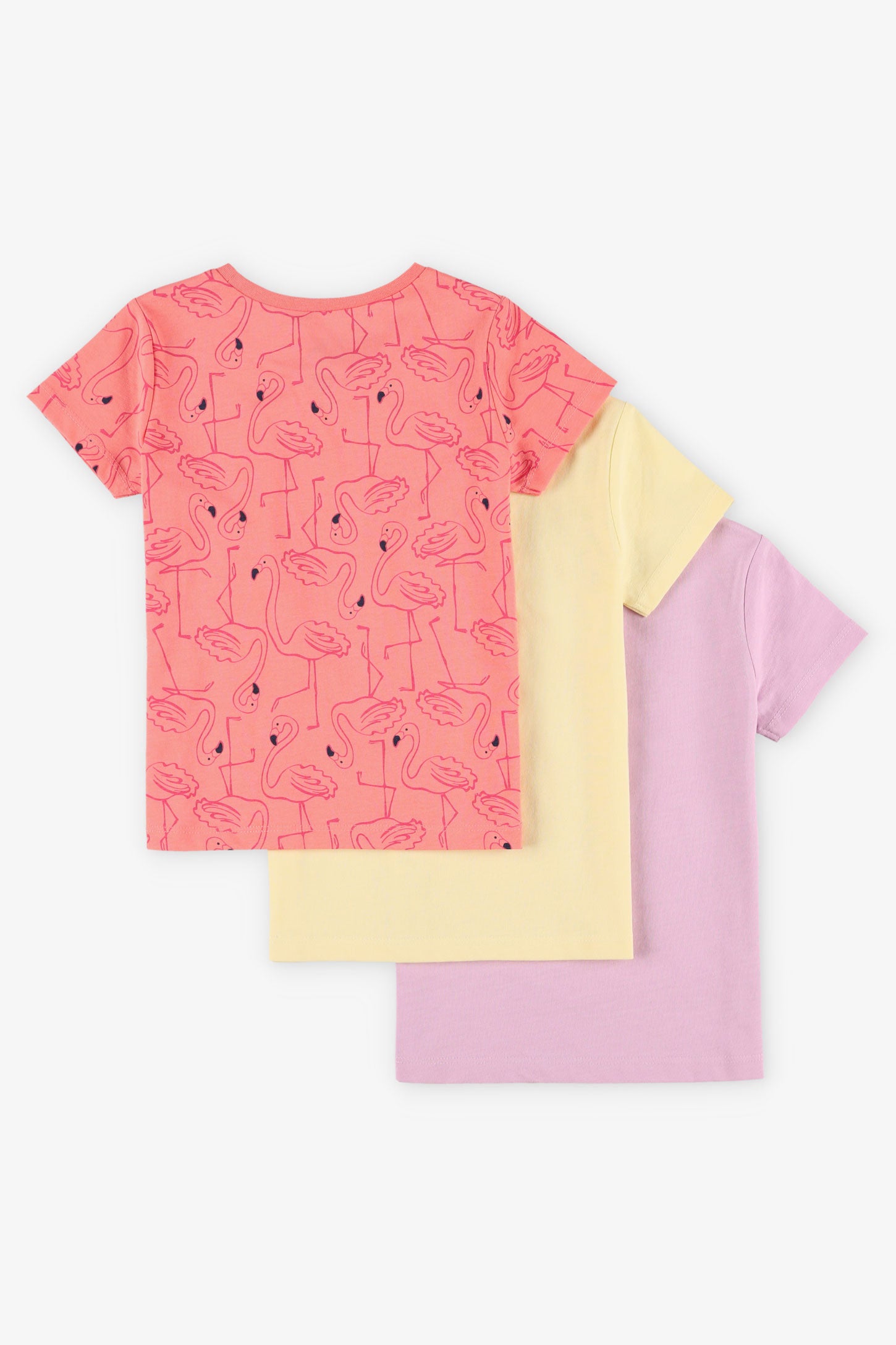 Prix pop, Lot de 3 t-shirts en coton - Bébé fille && MAUVE