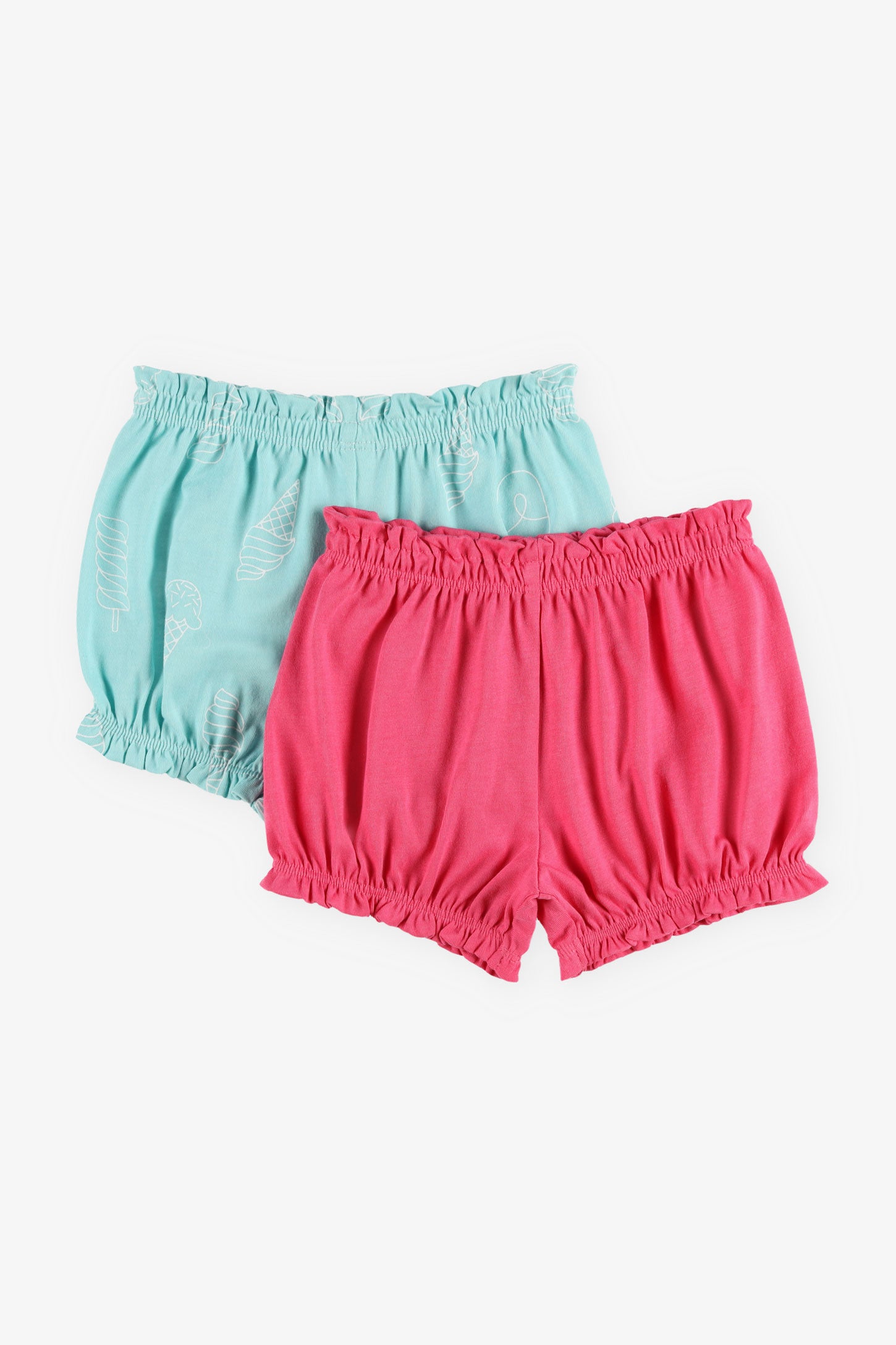 Prix pop, Lot de 2 shorts ''bloomer'' - Bébé fille && TURQUOISE/MULTI