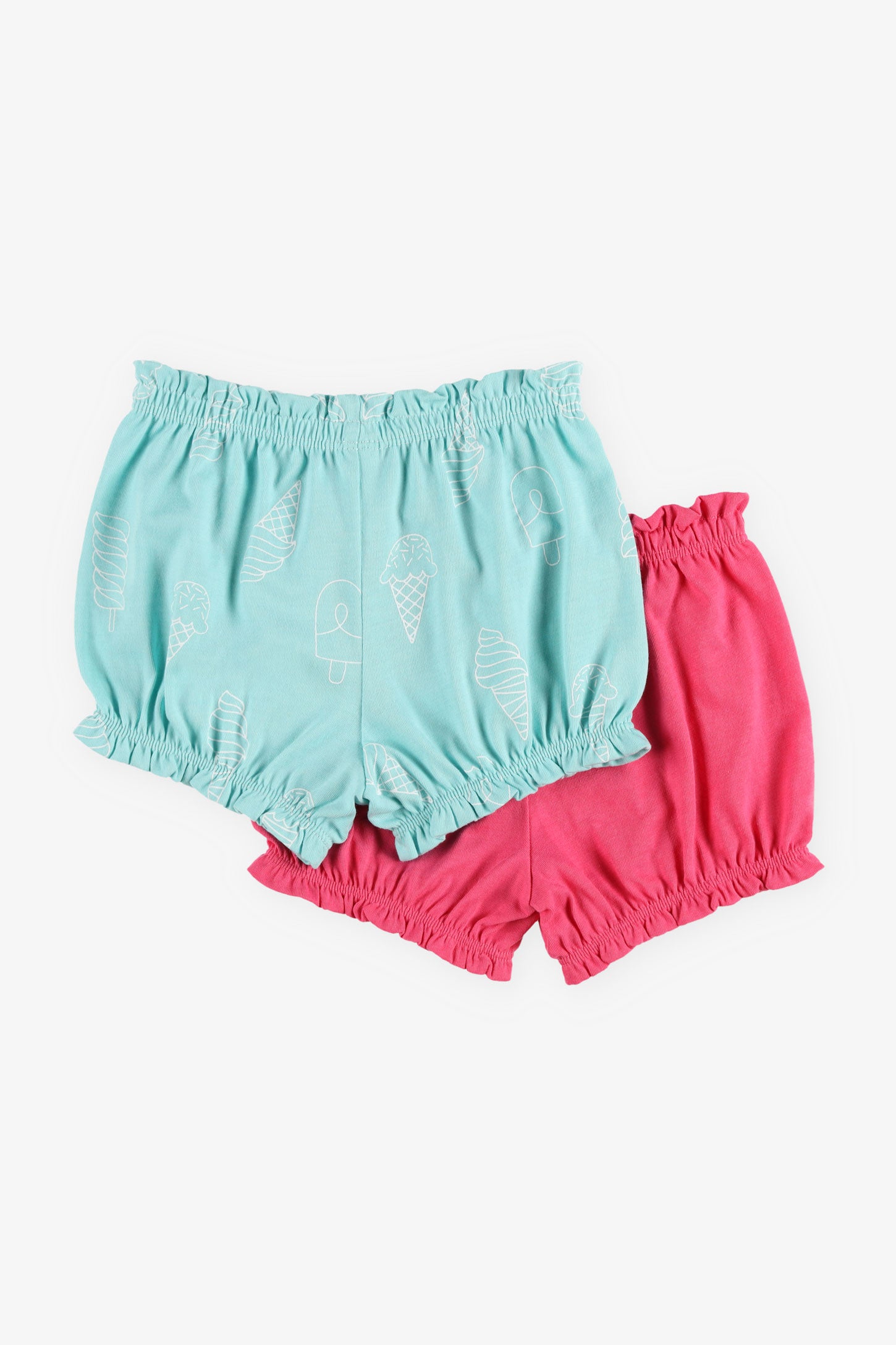 Prix pop, Lot de 2 shorts ''bloomer'' - Bébé fille && TURQUOISE/MULTI