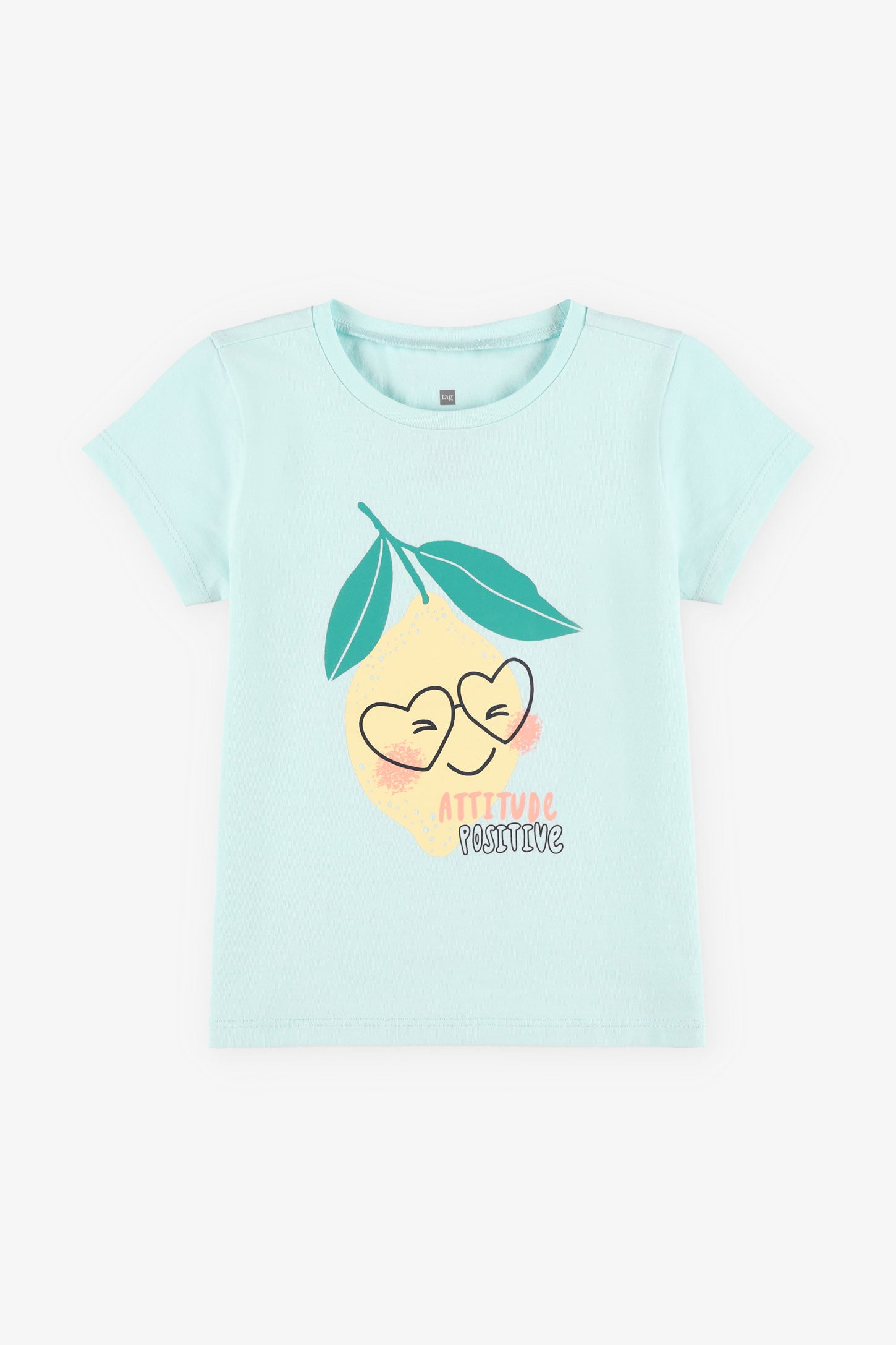 T-shirt rond imprimé coton, 2/15$ - Bébé fille && BLEU PALE