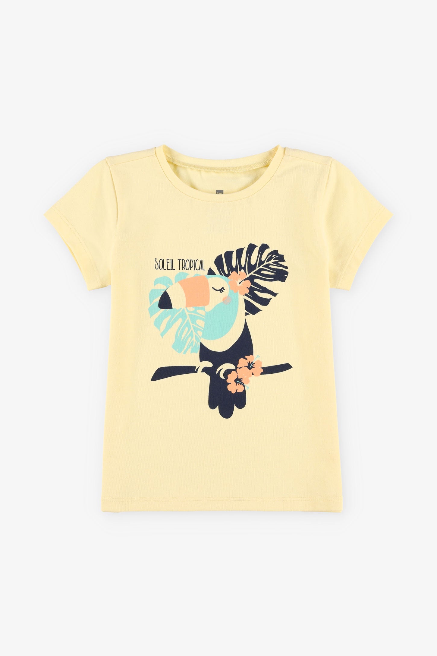 T-shirt rond imprimé coton, 2/15$ - Bébé fille && JAUNE