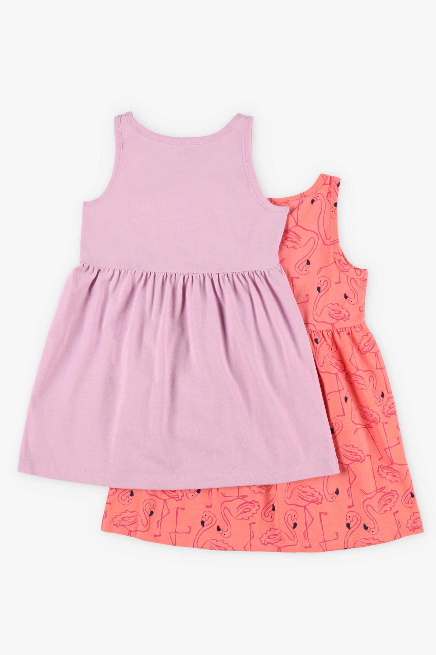 Prix pop, Lot de 2 robes en coton, 2T-3T - Bébé fille && FRAMBOISE MULTI