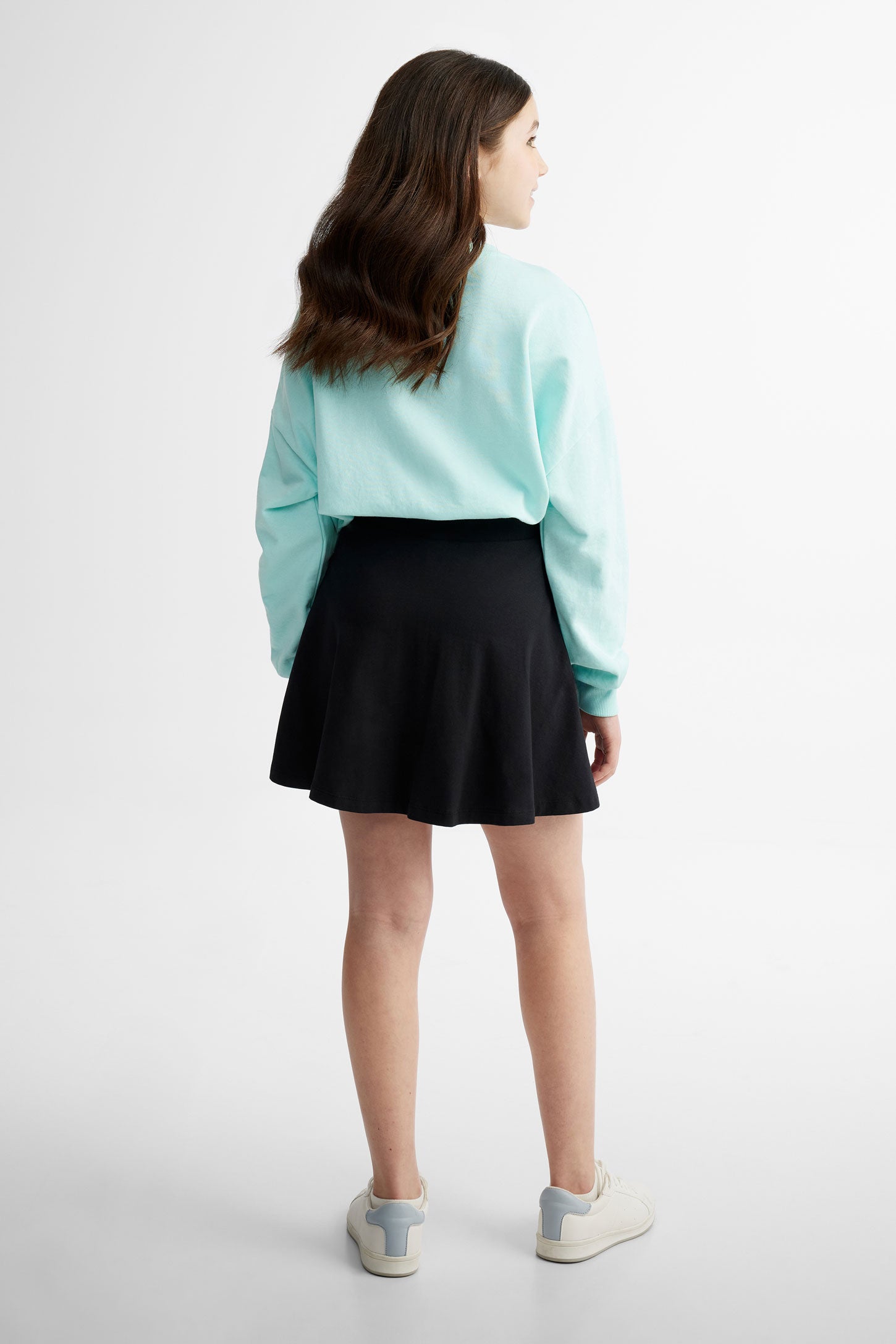 Jupe-short patineuse en coton - Ado fille && NOIR