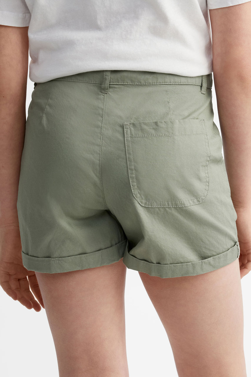 Cotton cuffed shorts - Teenage girl