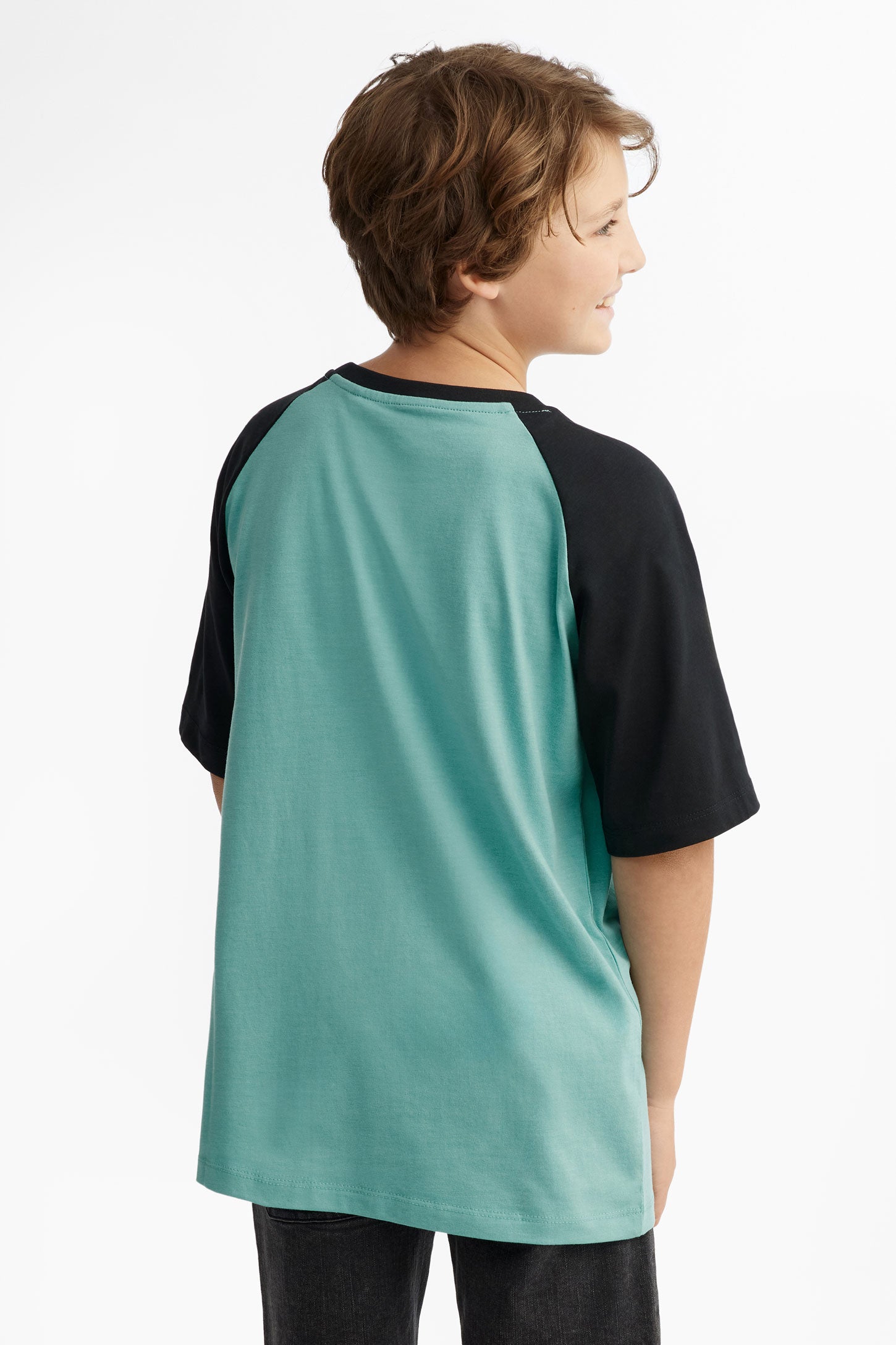 T-shirt manches courtes raglan coton, 2/25$ - Ado garçon && TURQUOISE