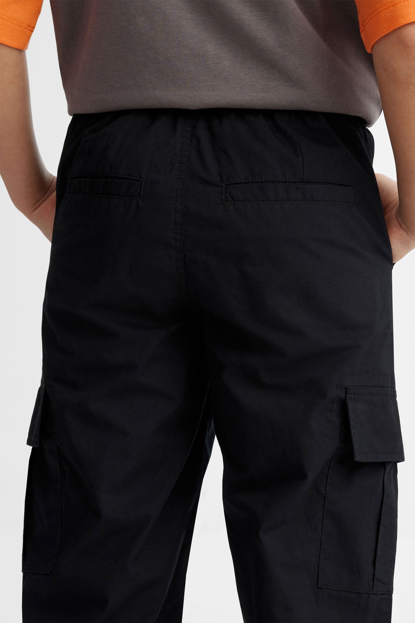 Pantalon jogger cargo en popeline, 2/50$ - Ado garçon && NOIR