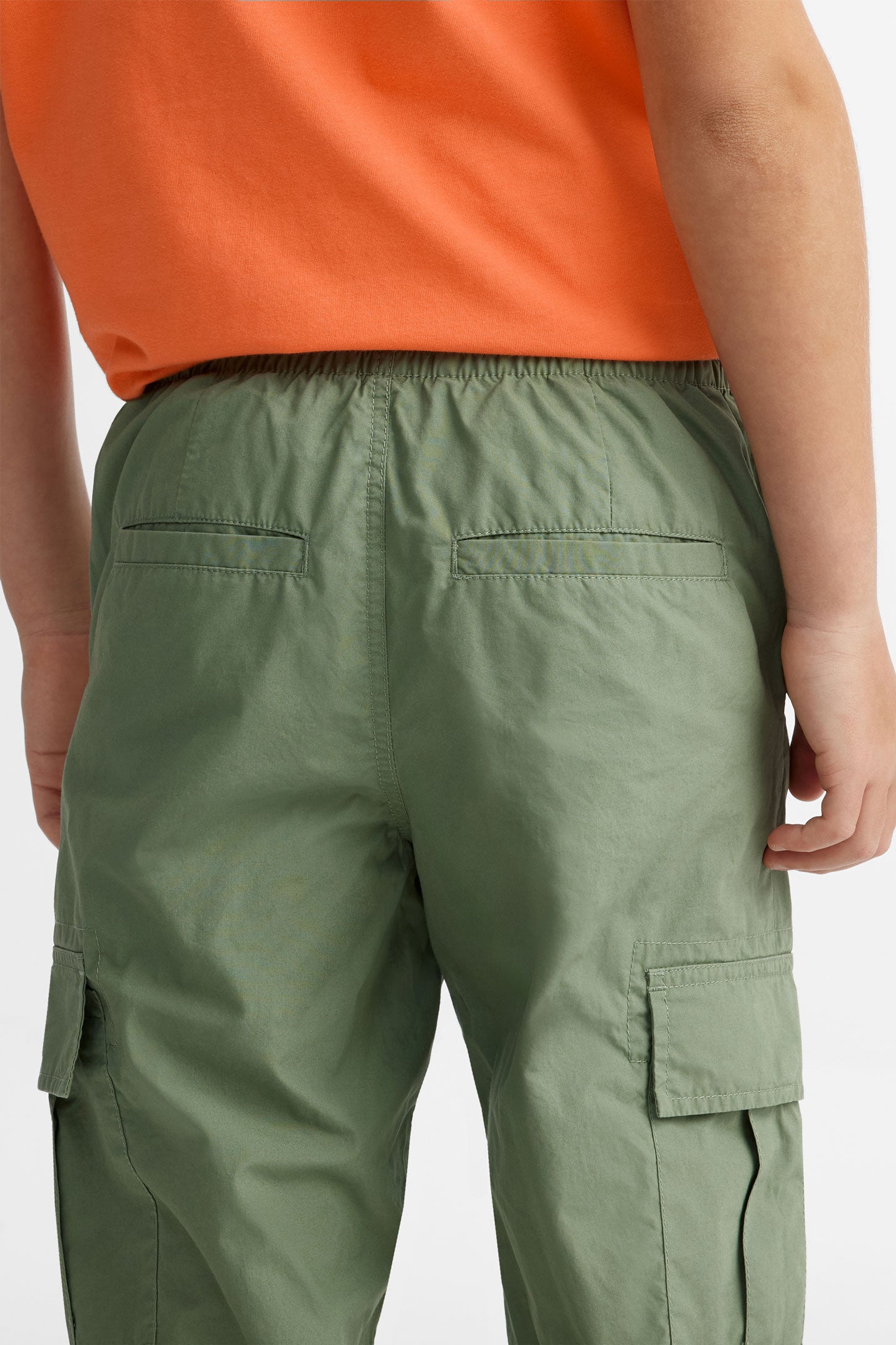 Pantalon jogger cargo en popeline, 2/50$ - Ado garçon && VERT