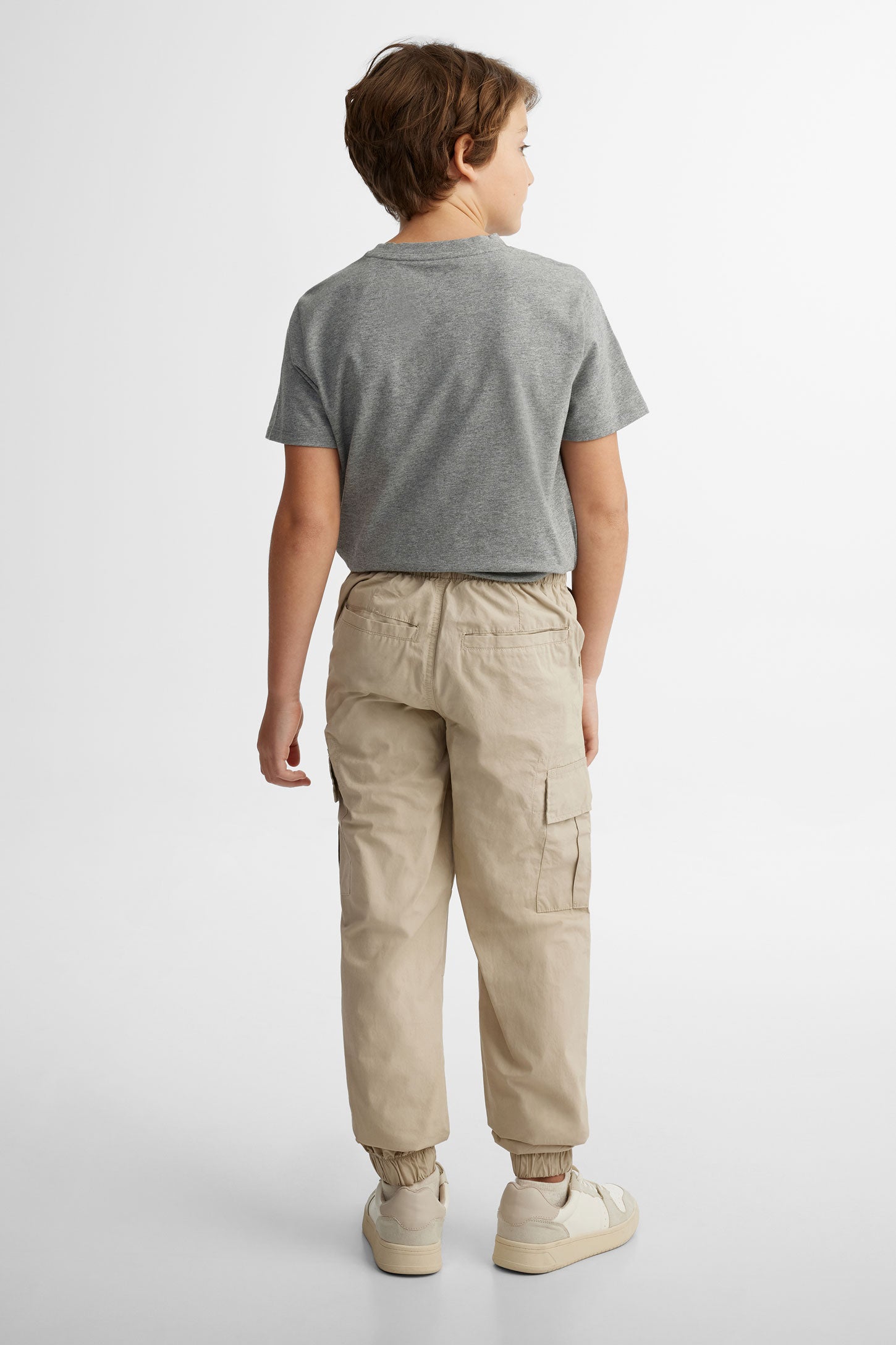 Pantalon jogger cargo en popeline, 2/50$ - Ado garçon && BRUN