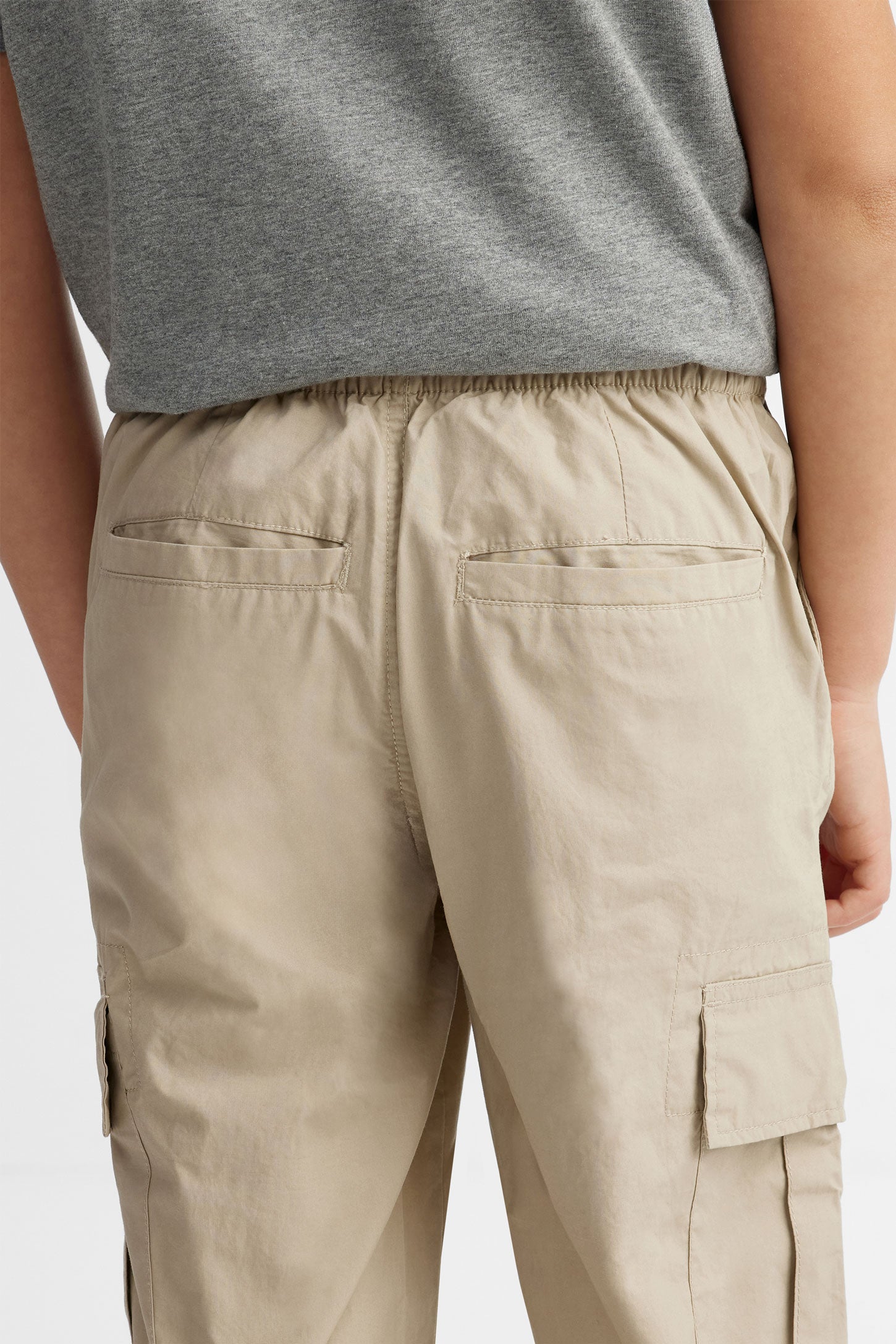 Pantalon jogger cargo en popeline, 2/50$ - Ado garçon && BRUN