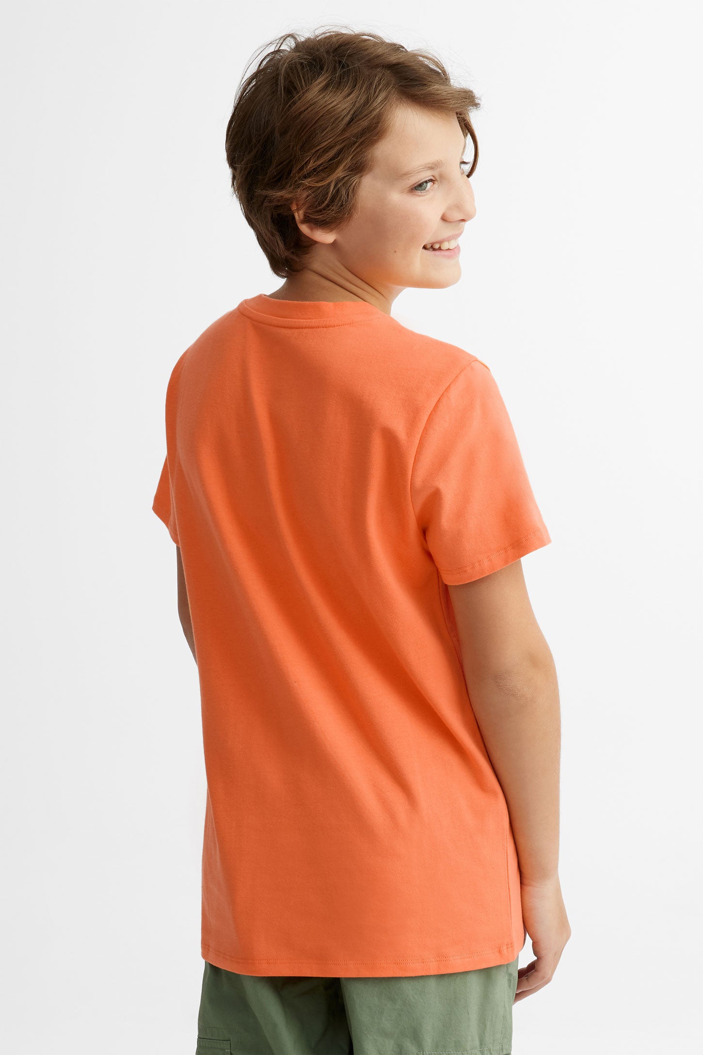 T-shirt col rond à poche, 2/25$ - Ado garçon && ORANGE