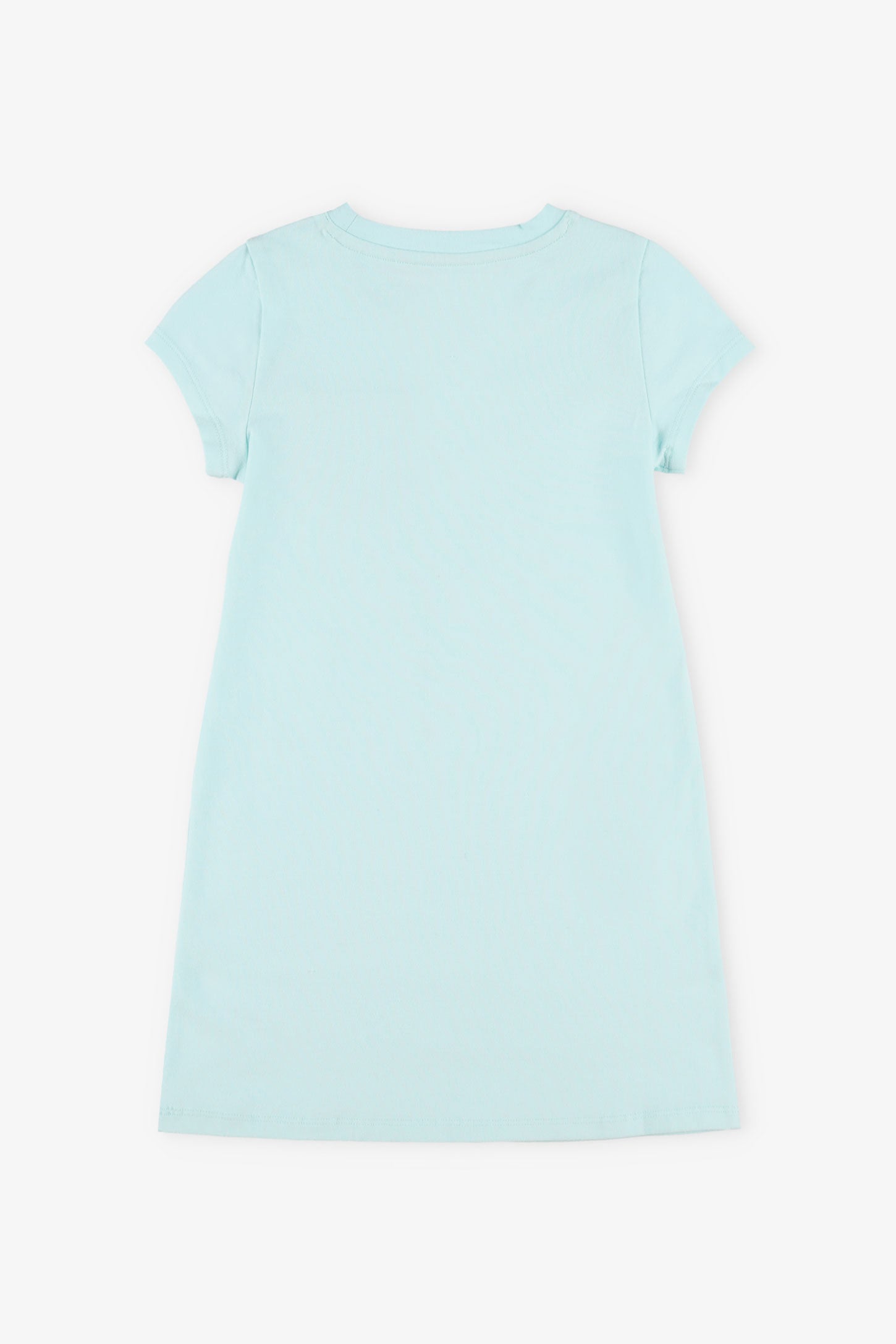 Robe t-shirt à poche en coton - Enfant fille && BLEU PALE