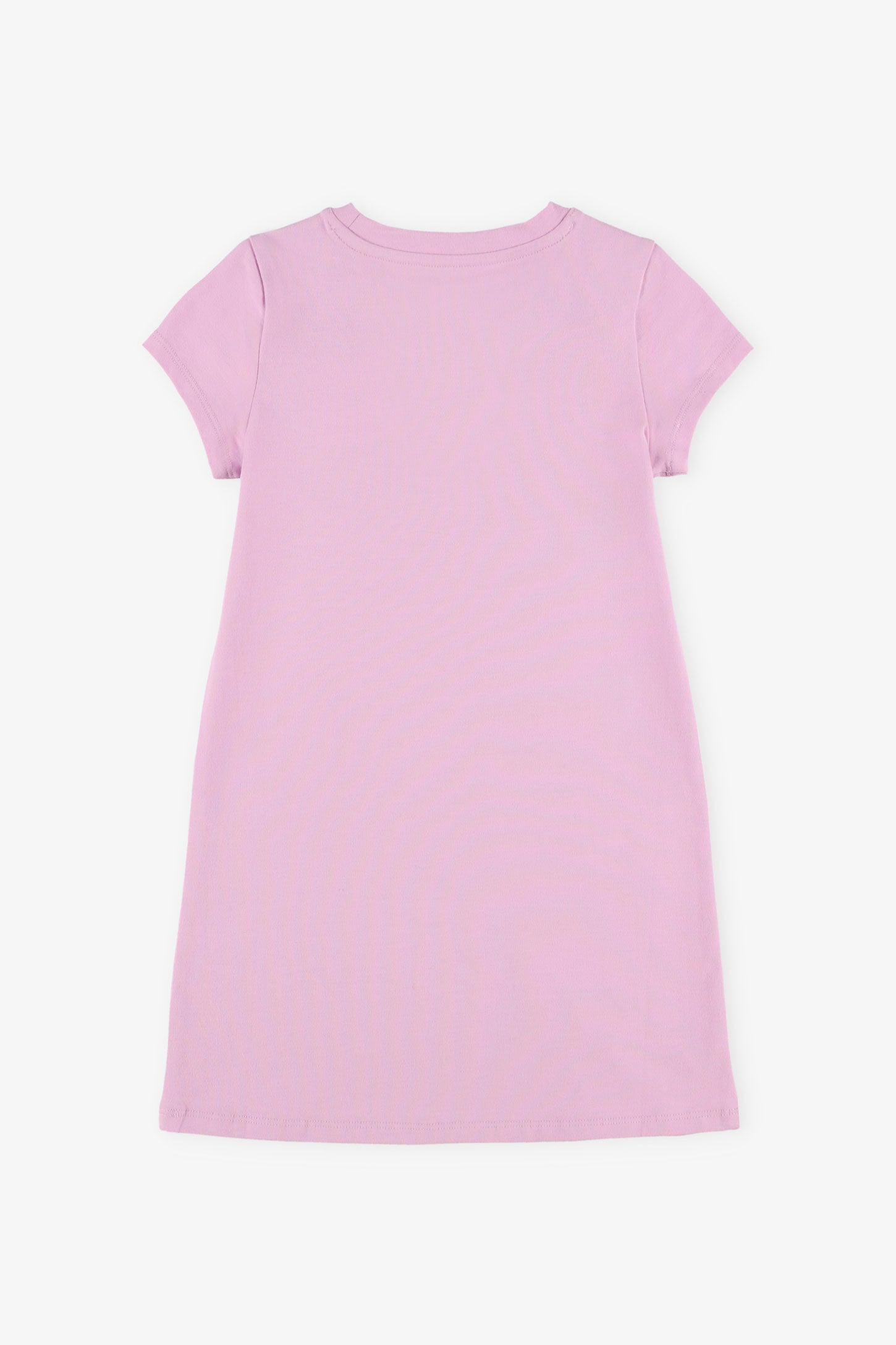 Robe t-shirt à poche en coton - Enfant fille && MAUVE